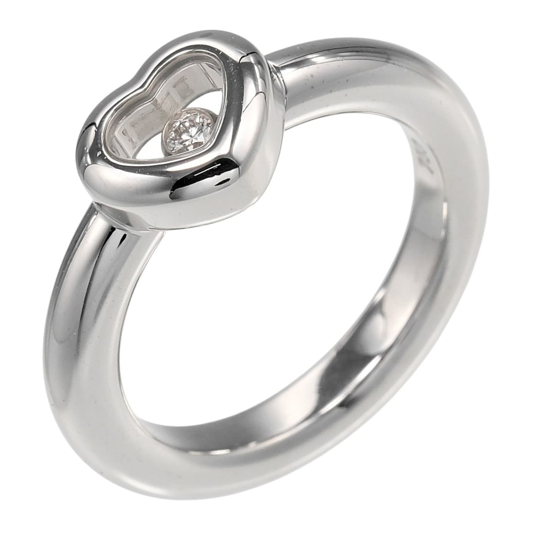 Chopard Happy Diamonds Heart Ring, Size 10, 18K White Gold, Diamonds, Approx. 8.2g: --- Catalog ---Category: SizeJP Size: 10US Size: 5.5Category: DesignType: Band ringGender: WomenMaterial: White gold (18K)Category: GeneralBrand: Chopard--- Item List ---Section: ConditionRanking: Ran