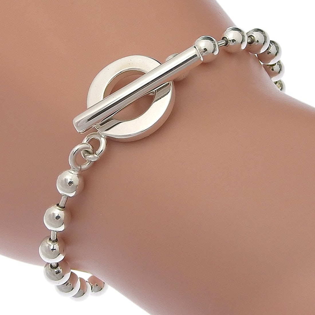 Gucci toggle bracelet, sterling silver (925), approximately 14.6g, unisex.: --- Catalog ---Category: SizeLength: 19cm / 7.48''Category: DesignType: Charm braceletGender: Women,MenMaterial: Silver 925Category: GeneralBrand: Gucci--- Item List ---Section: ConditionRanking: Rank