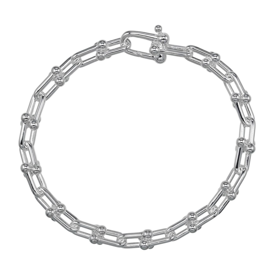 Tiffany HardWear Small Link Bracelet, wrist circumference approx. 17cm, 925 sterling silver, 17.78g.: --- Catalog ---Category: SizeLength: 18.5cm / 7.28''Category: DesignType: Link braceletColor: SilverGender: WomenMaterial: Silver 925Category: GeneralBrand: Tiffany--- Item List ---Section: ConditionR