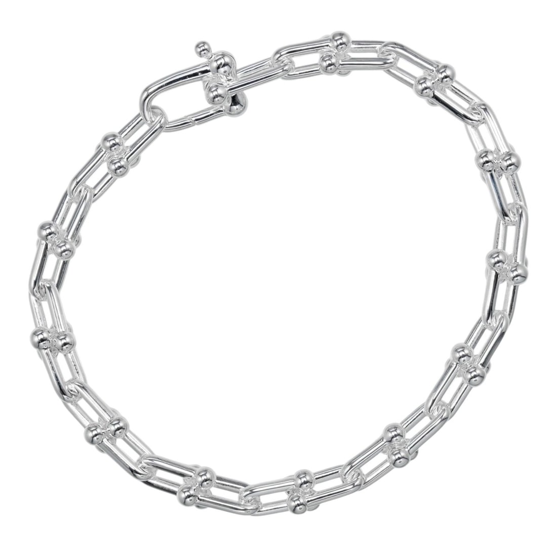 Tiffany HardWear Small Link Bracelet, wrist circumference approx. 17cm, 925 sterling silver, 17.8g.: --- Catalog ---Category: SizeLength: 18.5cm / 7.28''Category: DesignType: Link braceletColor: SilverGender: WomenMaterial: Silver 925Category: GeneralBrand: Tiffany--- Item List ---Section: ConditionR