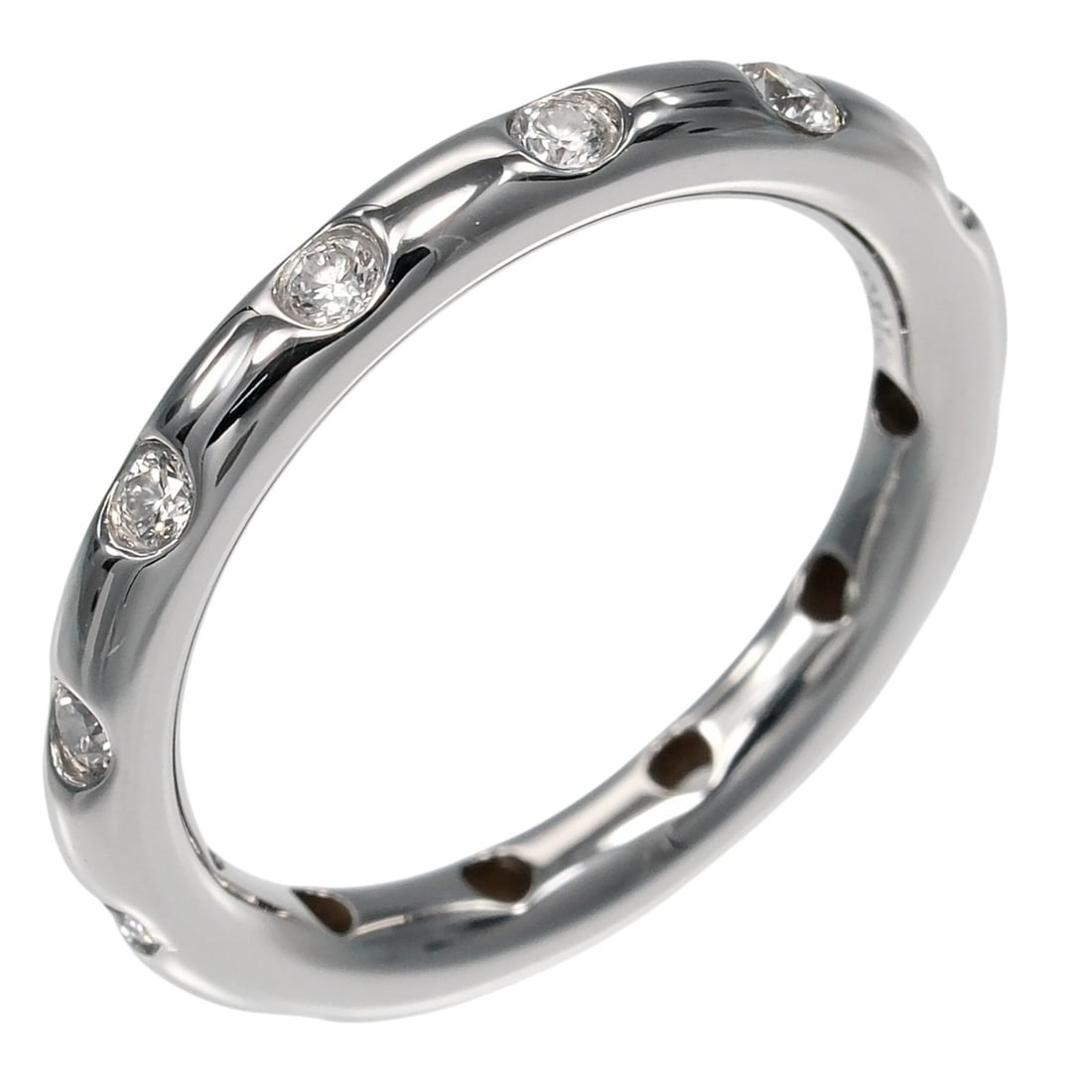 Tiffany & Co. Bizet Ring, Size 9, Platinum 950, Diamond, Approx. 4.91g.: --- Catalog ---Category: SizeJP Size: 9US Size: 5Category: DesignType: Band ringColor: SilverGender: WomenMaterial: Platinum 950Category: GeneralBrand: Tiffany--- Item List ---Section: ConditionRankin