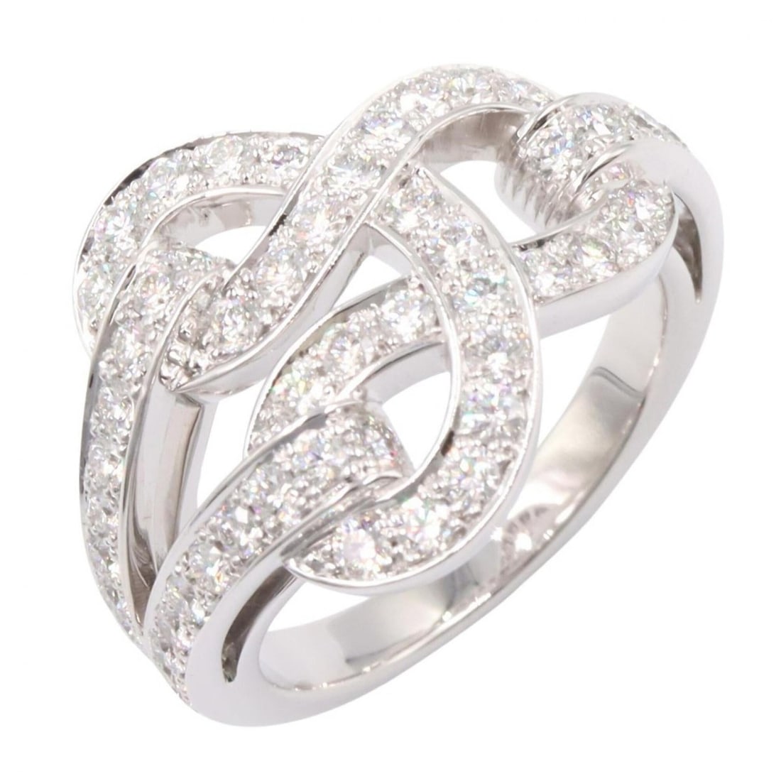 Cartier Agrafe Diamond Ring, 18K White Gold (18KWG), Silver/Clear Tone, Women's N4208853: --- Catalog ---Category: SizeJP Size: 12.5US Size: 6.5Category: DesignColor: Clear, WhiteGender: WomenMaterial: White gold (18K)Category: GeneralMPN: N4208853Brand: Cartier--- Item List ---Section: Co