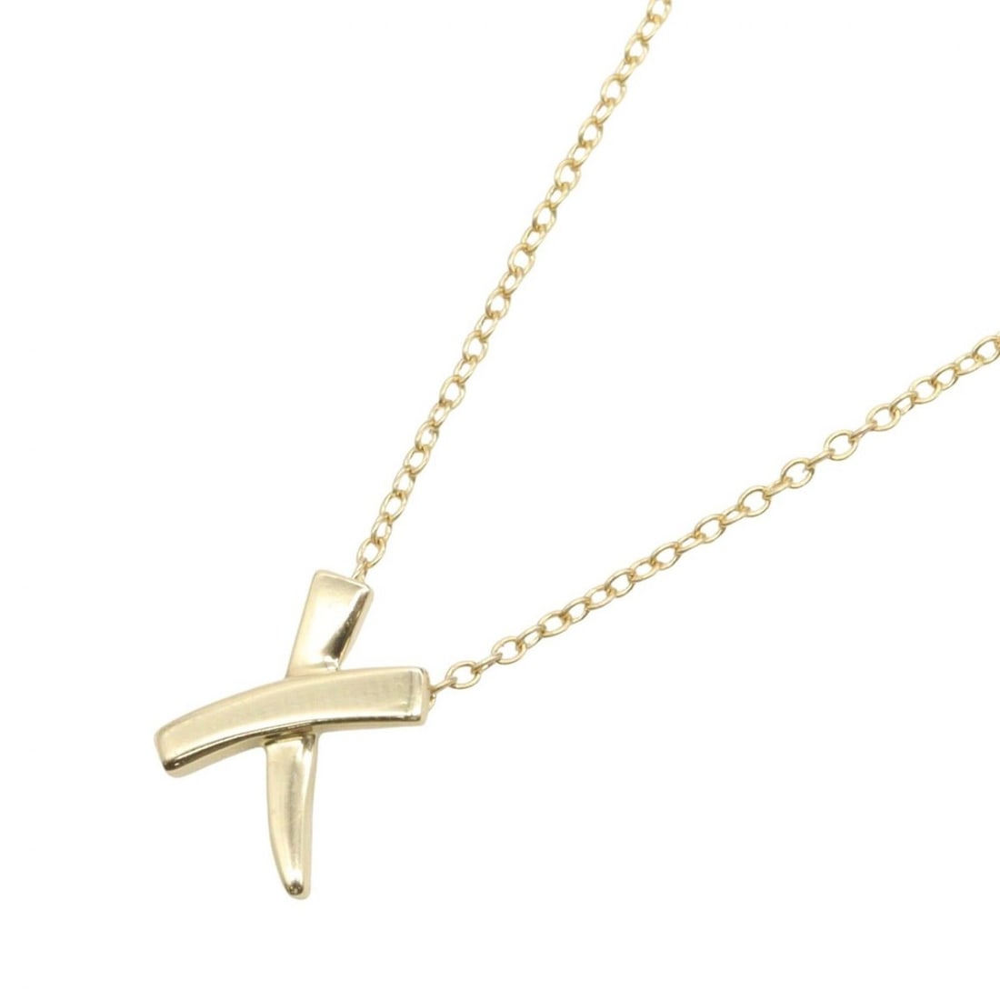 Tiffany & Co. Kiss Necklace, 18K (Yellow Gold), Women's Jewelry, Gold Tone: --- Catalog ---Category: SizeWeight: 1.9g / 0.06oz.Pendant Size: 9mm x 7mm / 0.35'' x 0.27''Neck Circumference: 41.5 cm / 16.33''Category: DesignColor: GoldGender: WomenMaterial: Yellow gold
