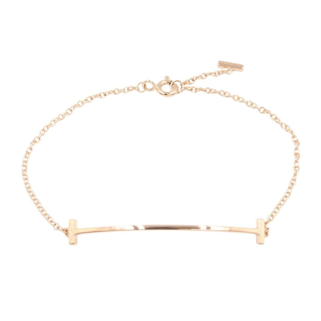 Tiffany & Co. T Smile Bracelet, Medium, 18K Pink Gold (PG), Women's, Tone, 60150767: --- Catalog ---Category: SizeLength: 16cm / 6.29''Weight: 2.5g / 0.08oz.Category: DesignType: Charm braceletColor: Pink goldGender: WomenMaterial: Pink gold (18K)Category: GeneralLine: SmileBrand: