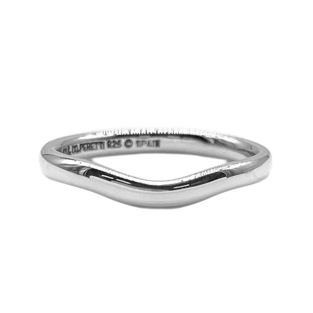 TIFFANY&Co. Tiffany Curved Band Ring, Elsa Peretti V-shape, SV925 7823, Silver, Women's: --- Catalog ---Category: SizeJP Size: 8US Size: 4.5Category: DesignType: Band ringColor: SilverGender: WomenMaterial: Silver 925Category: GeneralBrand: TiffanyCountry of Origin: Spain--- Item List ---
