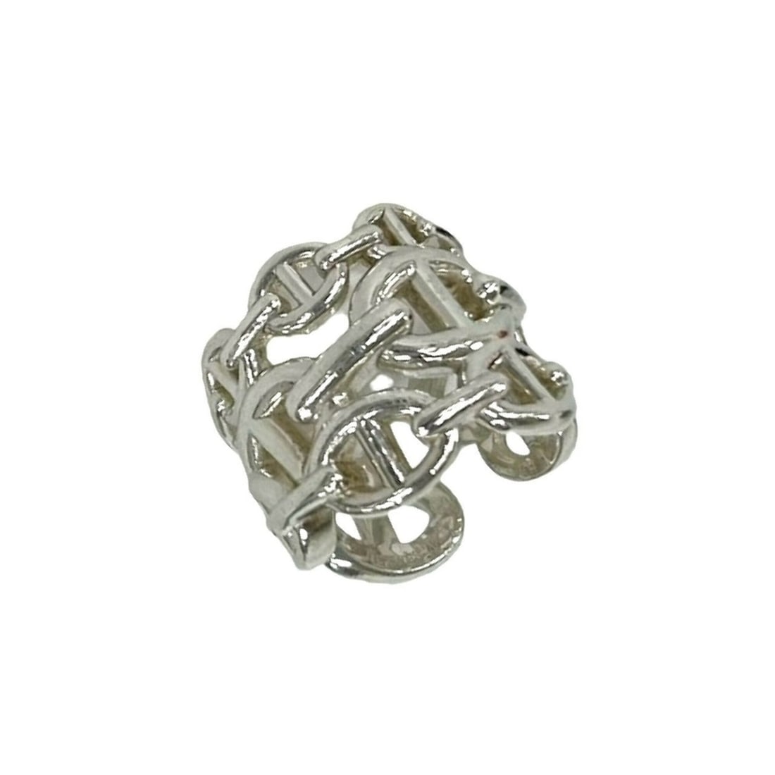 HERMES Chaine d'Ancre Enchainée GM Ring, Sterling Silver 925, Size #48, Silver, Item No. 20104 (1 of 7)