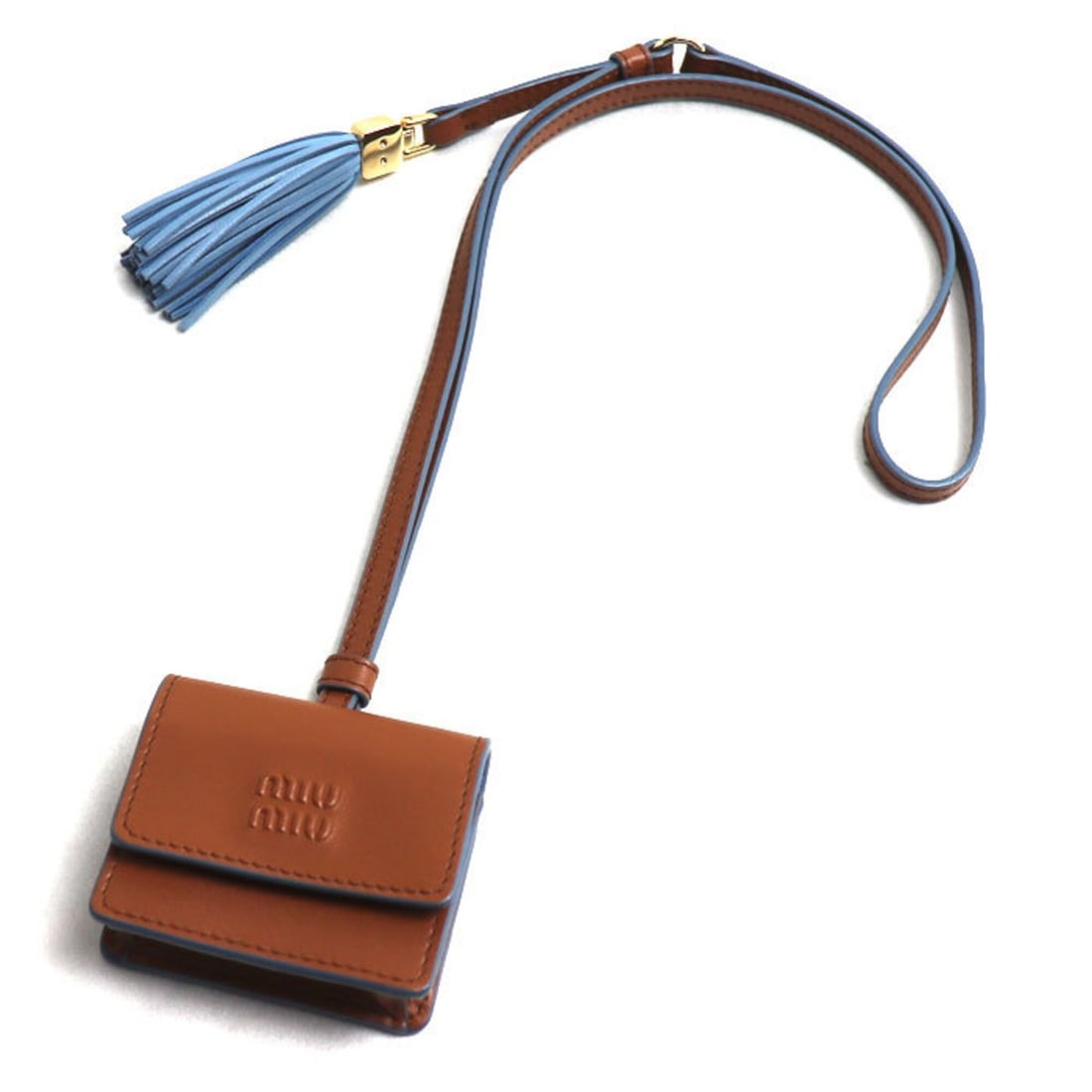 Miu Miu MIUMIU Leather Trick Bag Charm (5TL515_2IDW_F0NP5) - Women's: --- Catalog ---Category: SizeSize (HxWxD): 6.00mm x 7.00mm x 2.50mm / 0.24'' x 0.28'' x 0.10''Category: DesignType: Handbag charmColor: Brown, Light blueGender: WomenMaterial: LeatherCategory: General