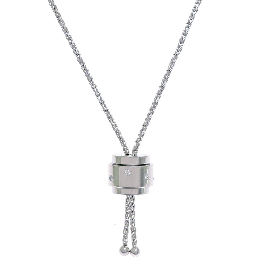 Piaget Possession Band Diamond Necklace for Women and Men, 750 White Gold: --- Catalog ---Category: SizePendant Size: 10.7mm x 12.5mm / 0.42'' x 0.49''Neck Circumference: 72 cm / 28.34''Category: DesignGender: Men,WomenMaterial: White gold (18K)Necklace Type: NecklaceCategor