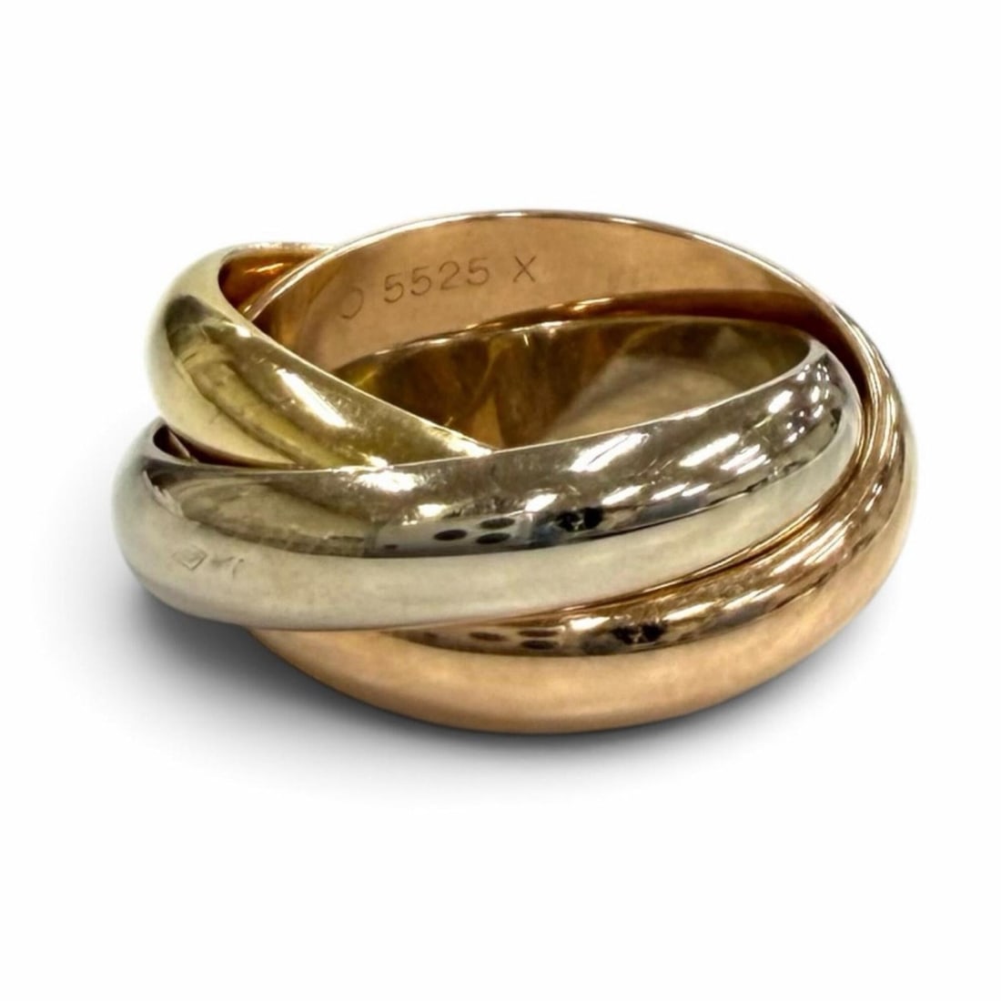 Cartier Trinity Ring Classic Model 750 (PG YG WG) Accessory Pink Gold Yellow White Size 49 Weight (1 of 7)