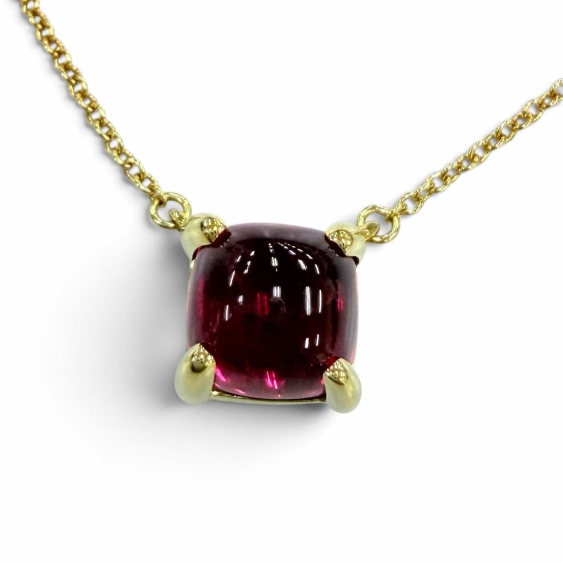 TIFFANY&Co. Tiffany Sugar Stack 750 (YG) Pink Tourmaline Necklace, Yellow Gold, Pink, Weight 3.16g,: --- Catalog ---Category: SizePendant Size: 7mm x 7mm / 0.27'' x 0.27''Neck Circumference: 41 cm / 16.14''Category: DesignColor: Pink, Yellow goldGender: WomenMaterial: Yellow gold (18K)Necklace Type: 