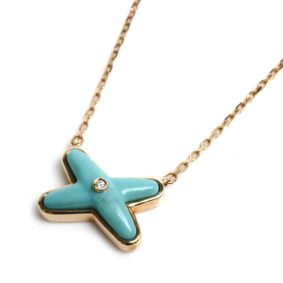 Chaumet 18KPG Pink Gold Jeux de Liens Necklace 082932 Turquoise Diamond 2.9g 38 40 42cm Women's: --- Catalog ---Category: SizePendant Size: 9mm x 12mm / 0.35'' x 0.47''Neck Circumference: 38 cm - 42 cm / 14.96'' - 16.53''Category: DesignStone: Diamond, TurquoiseGender: WomenMaterial: Pink gold (1