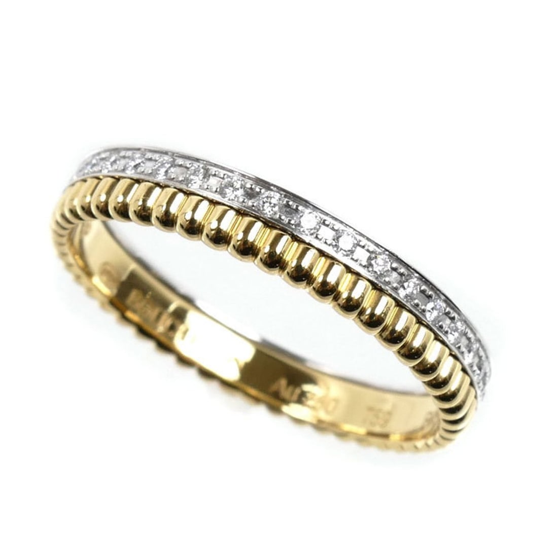 Boucheron 18K Yellow Gold White Quatre Radiant Diamond Ring JAL00134, 59 diamonds, 3.6g, for men and: --- Catalog ---Category: SizeUS Size: 9.5Brand Size: 59Category: DesignType: Band ringStone: DiamondGender: Men,WomenMaterial: White gold (18K), Yellow gold (18K)Category: GeneralMPN: JAL00134Brand: B