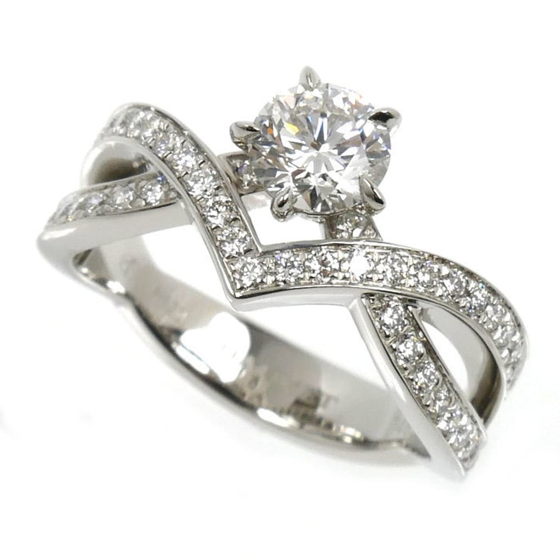 Chaumet Joséphine Amour d'Aigret Ring, J84089, Platinum 950, 0.50ct Diamond, 5.8g, Women's.: --- Catalog ---Category: SizeJP Size: 8US Size: 4.5Category: DesignType: Band ringStone: DiamondGender: WomenMaterial: Platinum 950Category: GeneralMPN: J84089Brand: ChaumetCountry of Origin: France--