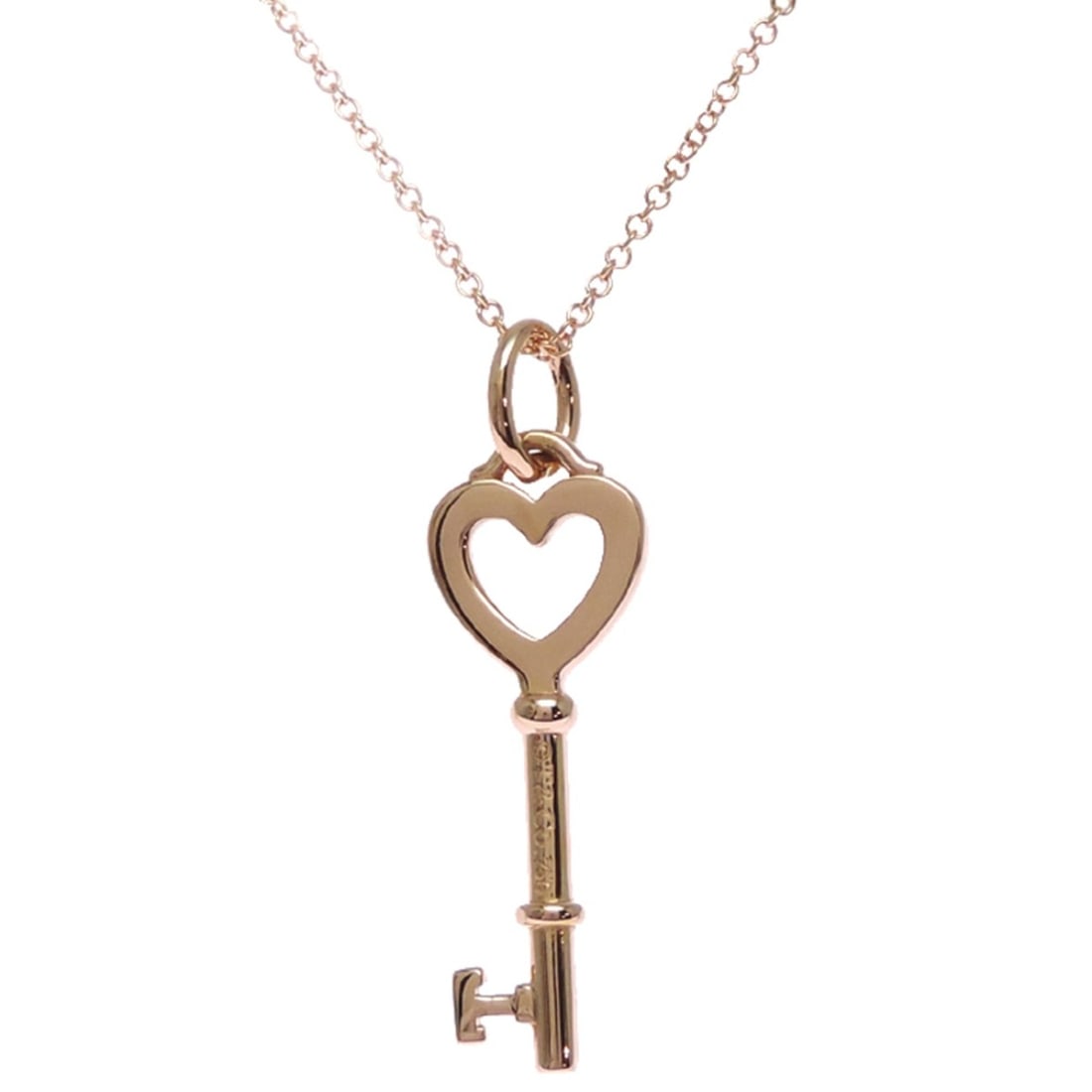 Tiffany & Co. 750PG Heart Key Mini Women's Necklace, 750 Pink Gold: --- Catalog ---Category: SizePendant Size: 27.8mm x 9.7mm / 1.09'' x 0.38''Neck Circumference: 41 cm / 16.14''Category: DesignGender: WomenMaterial: Pink gold (18K)Necklace Type: NecklaceCategory: