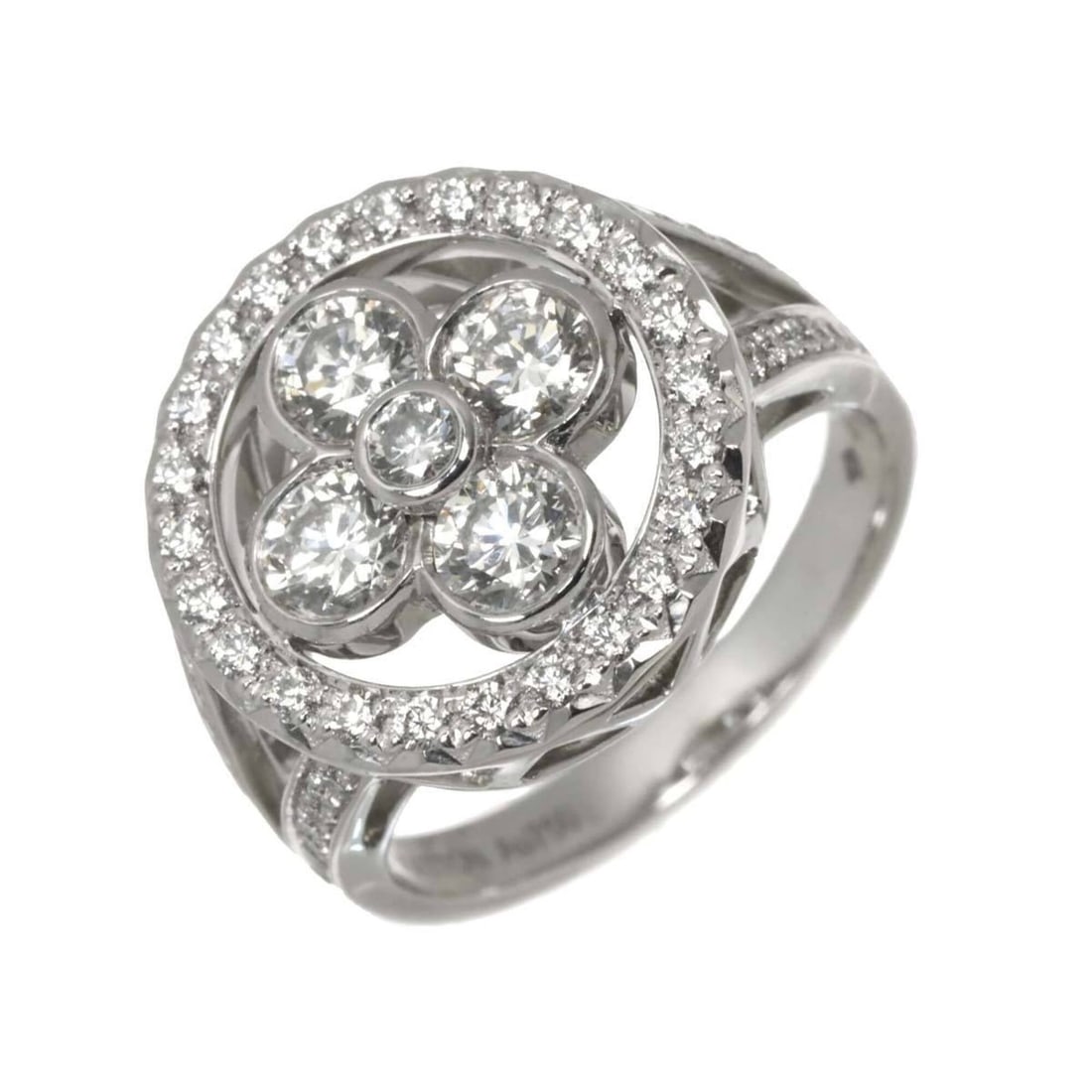 Louis Vuitton Bague Blossom GM #49 Ring with Diamonds, 18K White Gold (750) (1 of 9)