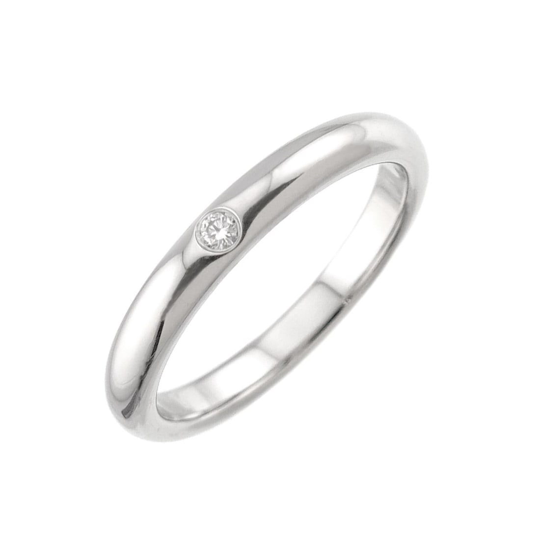 Tiffany & Co. Stacking Band Ring, 1 Diamond, Platinum.: --- Catalog ---Category: SizeJP Size: 11.5US Size: 6Category: DesignType: Band ringGender: WomenMaterial: Platinum 950Category: GeneralBrand: Tiffany--- Item List ---Section: ConditionRanking: Rank SA
