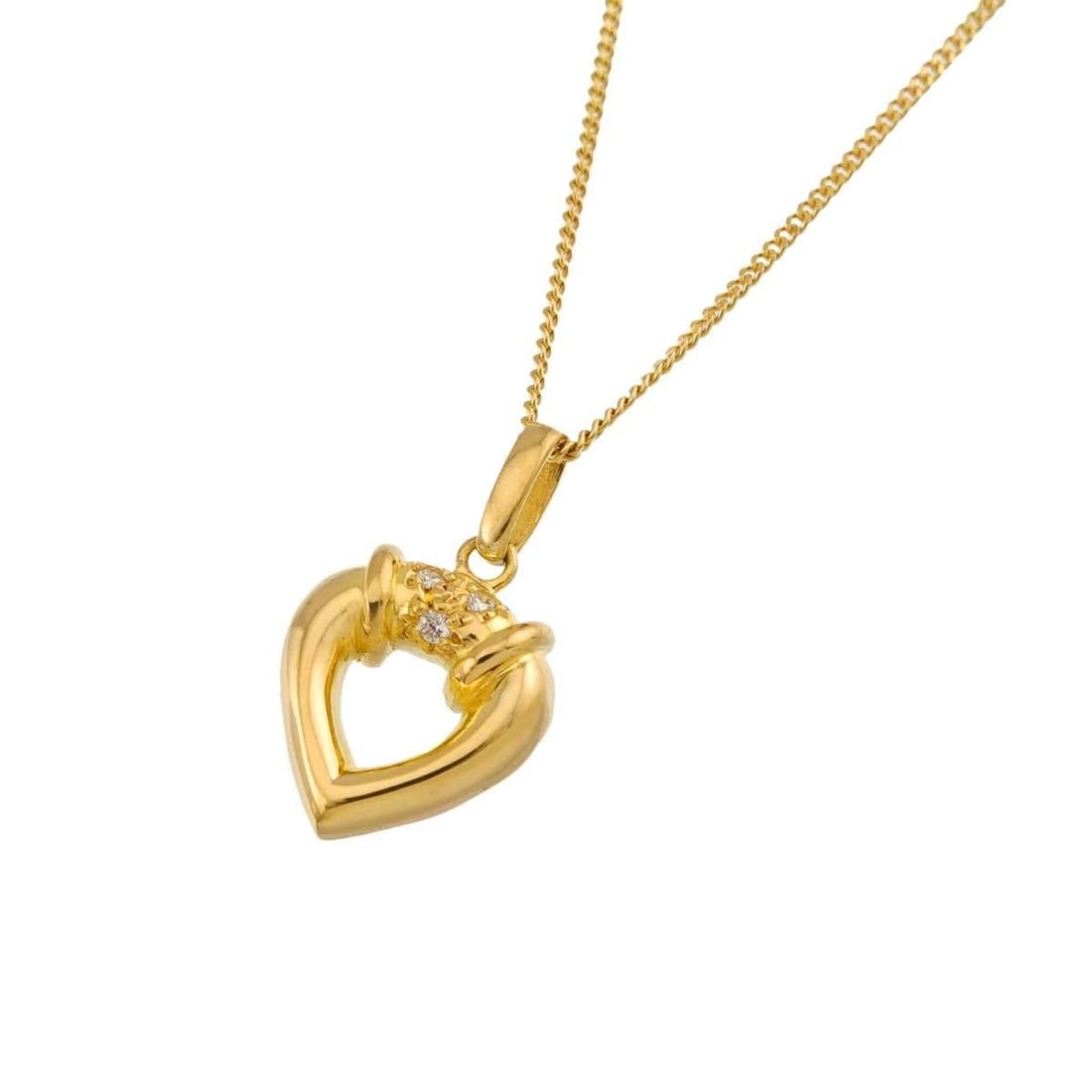 Christian Dior Diamond Necklace, 40cm, 18K Yellow Gold (750), Heart Design: --- Catalog ---Category: SizePendant Size: 17.8mm x 10.9mm / 0.7'' x 0.42''Neck Circumference: 40 cm / 15.74''Category: DesignGender: WomenMaterial: Yellow gold (18K)Necklace Type: NecklaceCategory: G