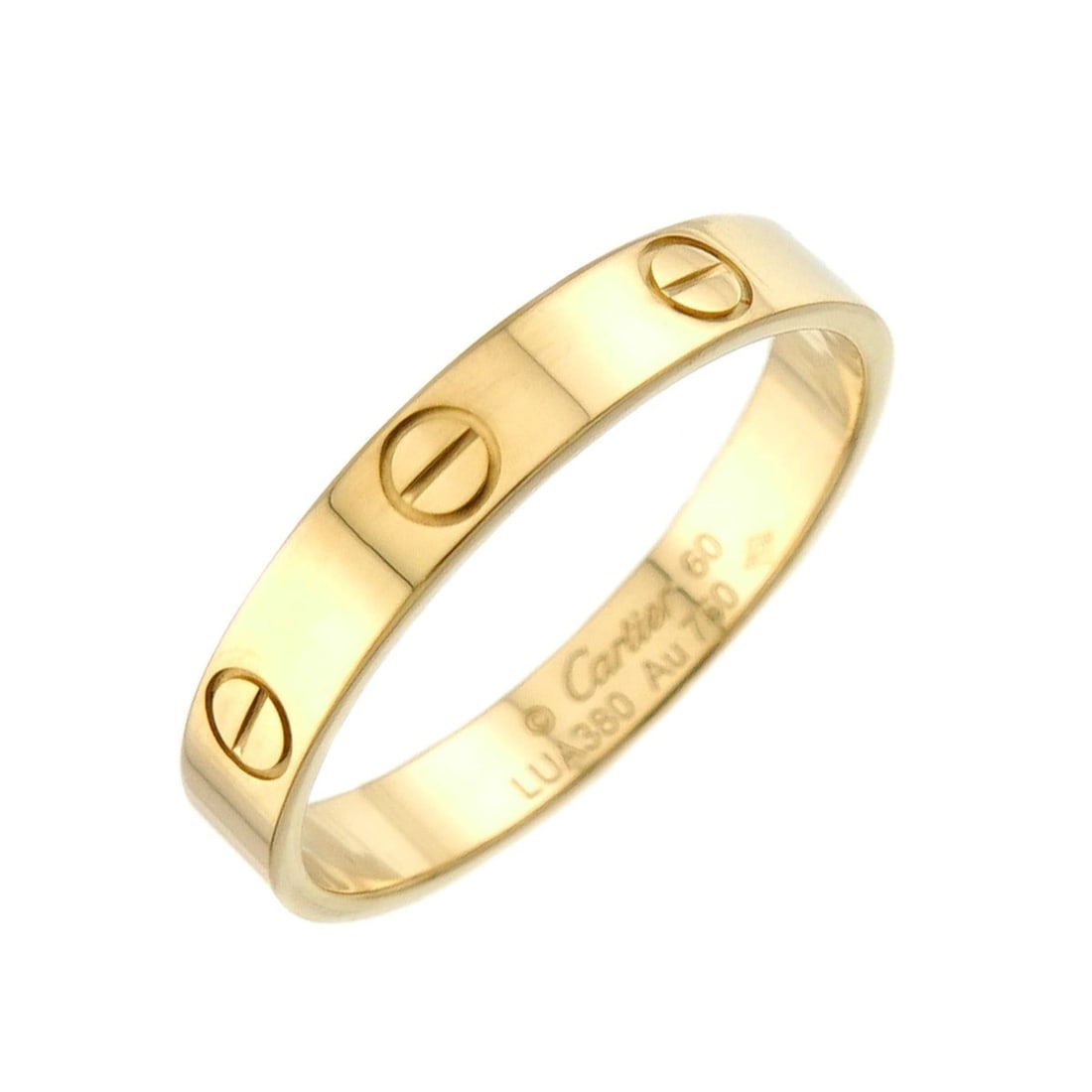 Cartier Mini Love Ring #60, 18K YG Yellow Gold 750.: --- Catalog ---Category: SizeUS Size: 10Brand Size: 60Category: DesignType: Band ringGender: Women,MenMaterial: Yellow gold (18K)Category: GeneralBrand: Cartier--- Item List ---Section: ConditionRanki