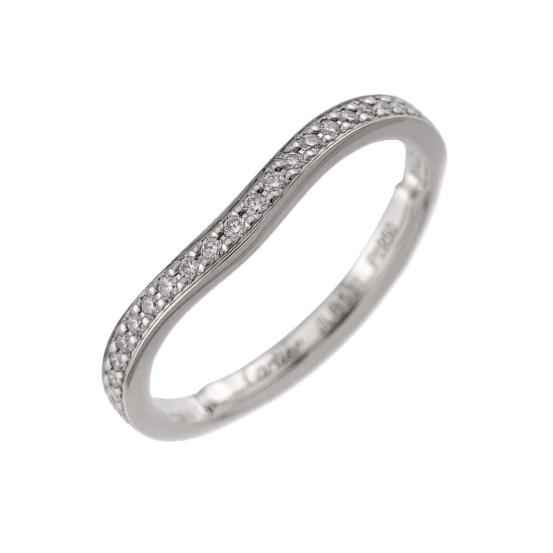 Cartier Ballerine Curve Ring with Diamonds, Platinum (Pt): --- Catalog ---Category: SizeJP Size: 7US Size: 4Category: DesignType: Band ringGender: WomenMaterial: Platinum 950Category: GeneralBrand: Cartier--- Item List ---Section: ConditionRanking: Rank SA Us