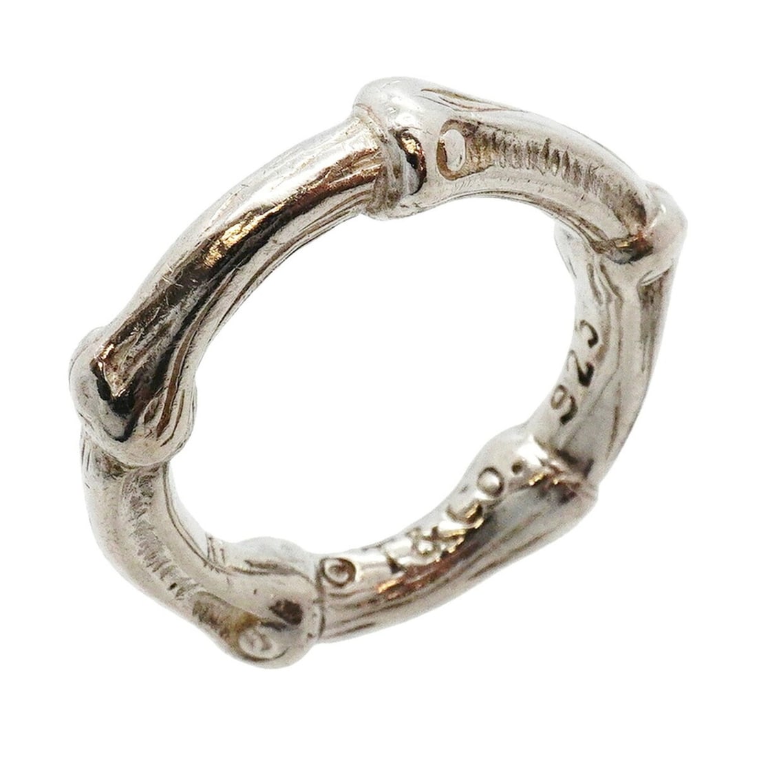 Tiffany & Co. Bamboo Ring, Sterling Silver 925, Size 10, Women's: --- Catalog ---Category: SizeJP Size: 10US Size: 5.5Category: DesignType: Band ringGender: WomenMaterial: Silver 925Category: GeneralBrand: Tiffany--- Item List ---Section: ConditionRanking: Rank AB U
