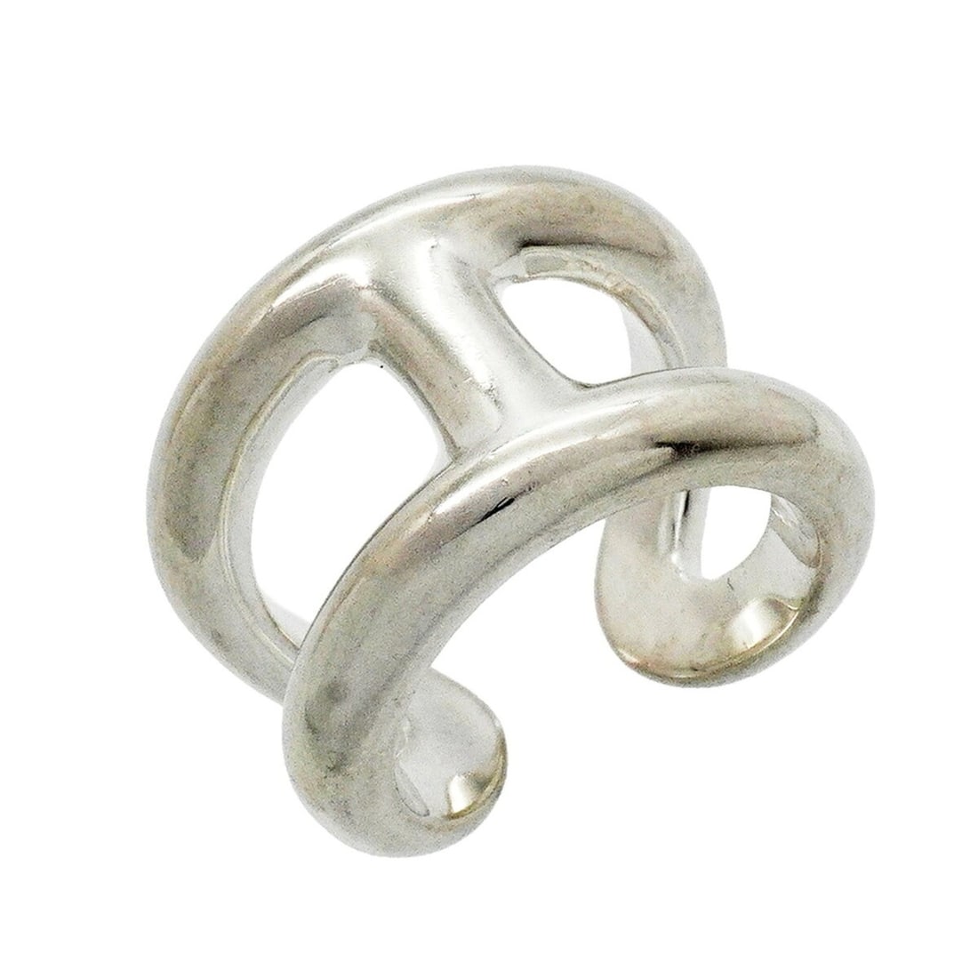 Hermes Osmos GM Ring, Sterling Silver 925, Size 54, Women's: --- Catalog ---Category: SizeUS Size: 7Brand Size: 54Category: DesignType: Band ringGender: WomenMaterial: Silver 925Category: GeneralBrand: Hermes--- Item List ---Section: ConditionRanking: Rank AB U