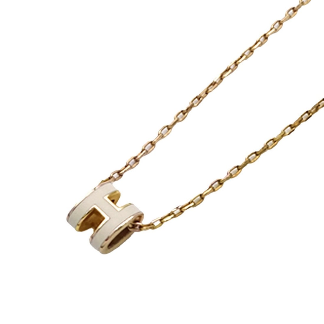 Hermes HERMES Necklace Pop H Women's Brand Metal White Gold Pendant: --- Catalog ---Category: SizePendant Size: 8.8mm x 7mm / 0.34'' x 0.27''Neck Circumference: 46.5 cm / 18.3''Category: DesignColor: Gold, WhiteGender: WomenMaterial: MetalPendant Type: PendantNecklace 