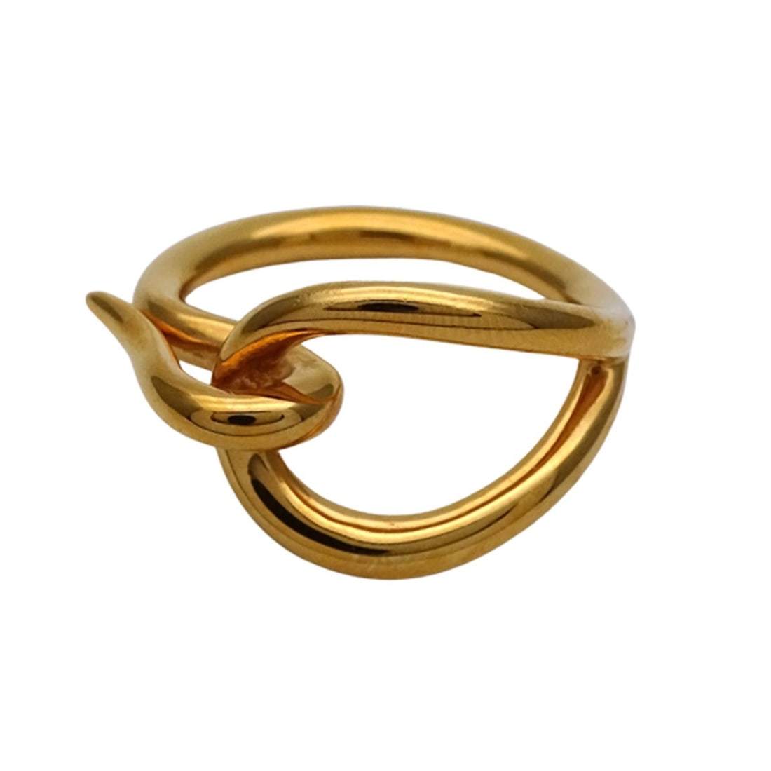 Hermes Jumbo Scarf Ring for Women, Gold Metal (1 of 10)
