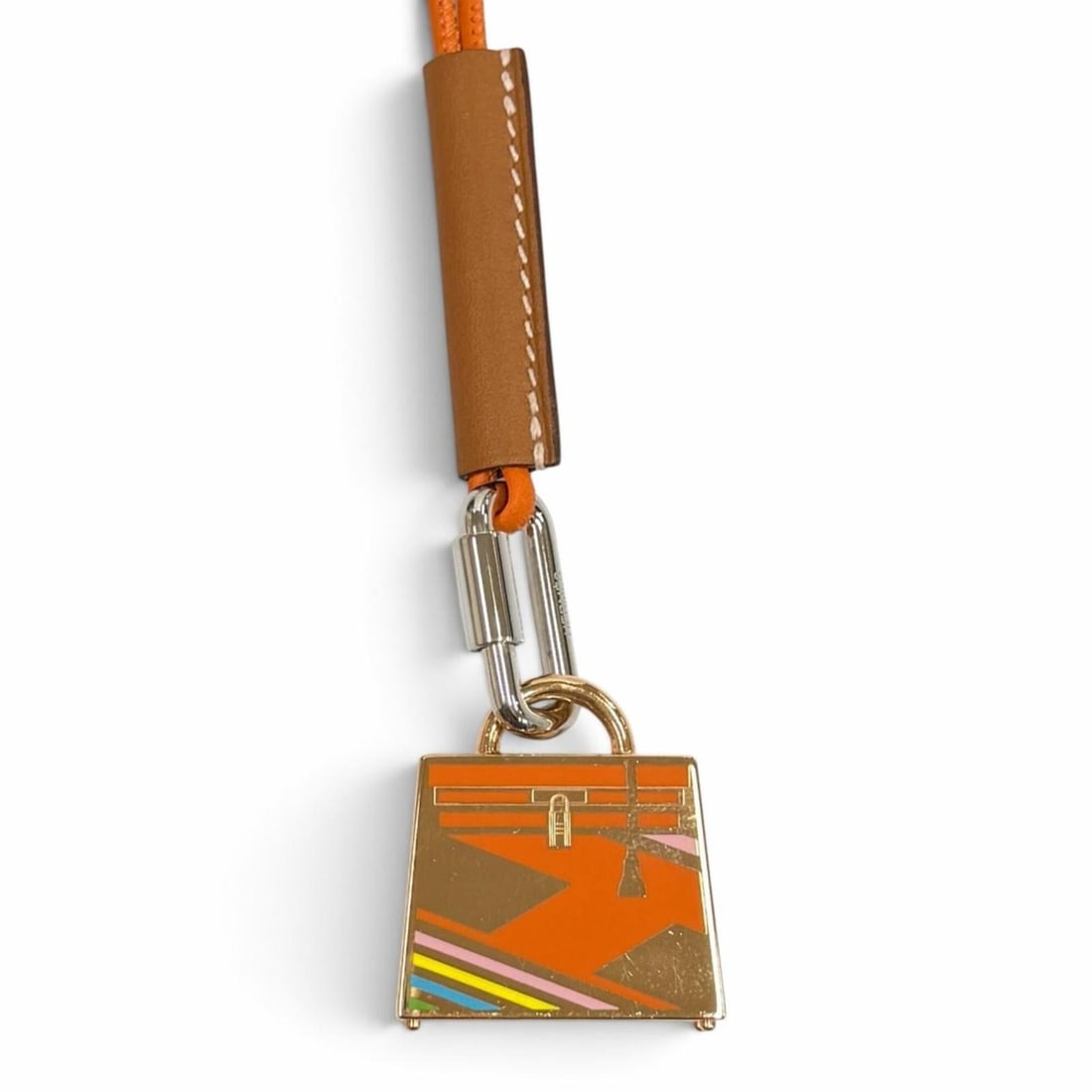 HERMES Kelly H Vibration Curiosité Necklace Pendant, Orange, Made in France, Women's, with Box and: --- Catalog ---Category: SizePendant Size: 30mm x 28mm / 1.18'' x 1.1''Neck Circumference: 40 cm / 15.74''Category: DesignColor: OrangeGender: WomenPendant Type: PendantNecklace Type: NecklaceCategory