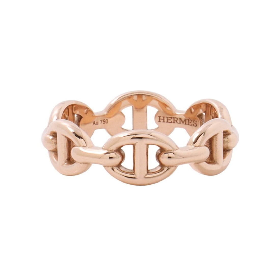 Hermes Chaine d'Ancre Enchainee PM Ring, 18KPG Pink Gold, Size 50. (HERMES ring, Enchainee, (1 of 13)