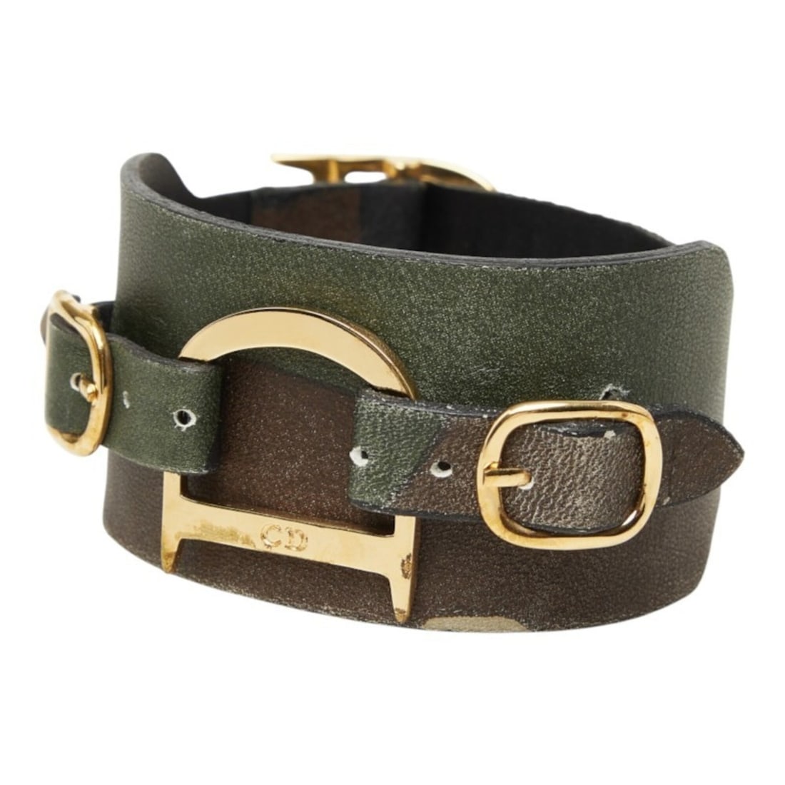Christian Dior Dior bracelet, camouflage pattern, khaki and brown leather, women's.: --- Catalog ---Category: SizeLength: 16.5cm / 6.49''Category: DesignType: Charm braceletColor: Camouflage, Khaki brownGender: WomenMaterial: LeatherCategory: GeneralBrand: Christian Dior--- Item List 