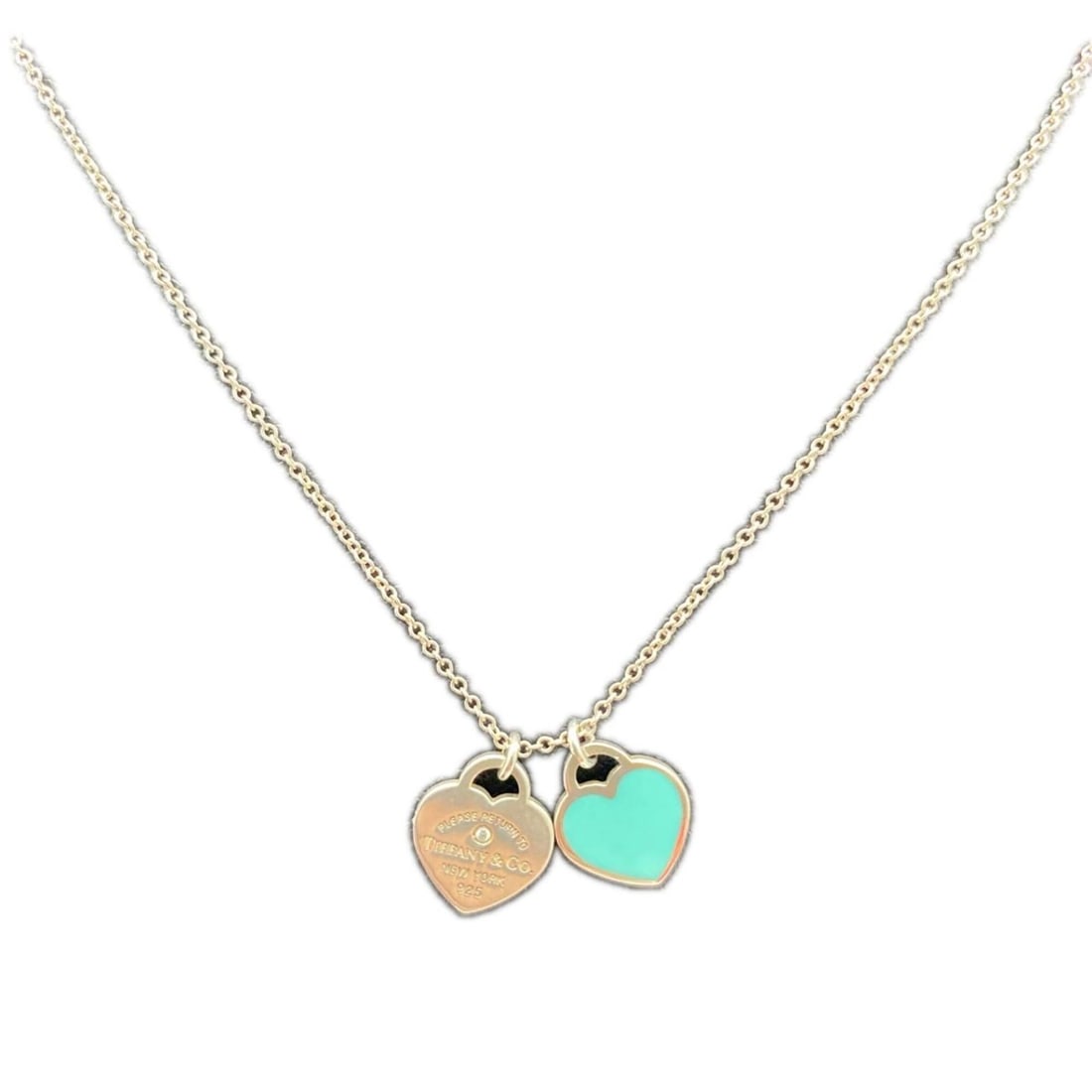 TIFFANY&Co. Tiffany Turn to Heart Pendant Necklace SV925 69683983 Blue Silver Enamel Women's: --- Catalog ---Category: SizeWeight: 4g / 0.14oz.Pendant Size: 10mm x 10mm / 0.39'' x 0.39''Neck Circumference: 44 cm / 17.32''Category: DesignColor: Blue, SilverGender: WomenMaterial: Enamel, SilverP