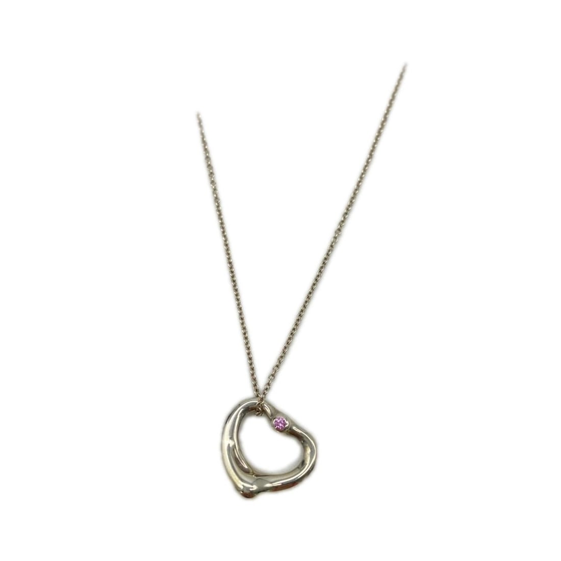 TIFFANY&Co. Tiffany Elsa Peretti Open Heart Pendant AG925 60020362 Necklace Pink Silver Women's: --- Catalog ---Category: SizeWeight: 3g / 0.1oz.Pendant Size: 12mm x 15mm / 0.47'' x 0.59''Neck Circumference: 40 cm / 15.74''Category: DesignColor: Pink, SilverGender: WomenMaterial: SilverNecklace T