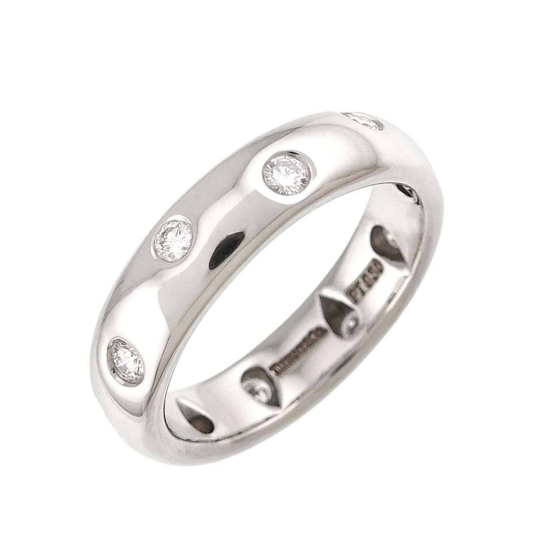 Tiffany & Co. Dots Diamond Ring, Platinum.: --- Catalog ---Category: SizeJP Size: 7.5US Size: 4Category: DesignType: Band ringGender: WomenMaterial: Platinum 950Category: GeneralBrand: Tiffany--- Item List ---Section: ConditionRanking: Rank SA 