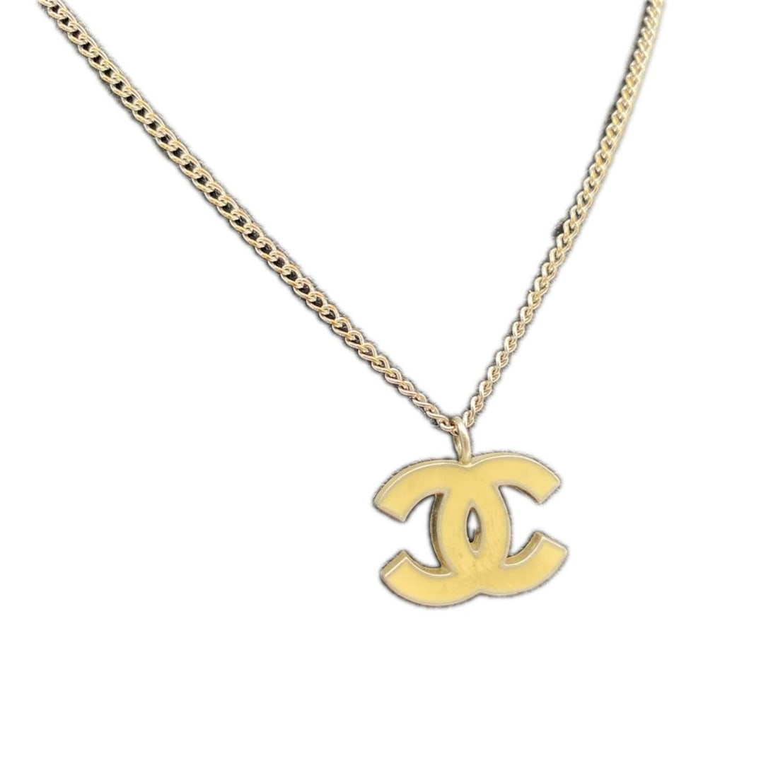 CHANEL Coco Mark Necklace, Silver/Ivory, SP, Women's: --- Catalog ---Category: SizeWeight: 6g / 0.21oz.Pendant Size: 14mm x 20mm / 0.55'' x 0.78''Neck Circumference: 42 cm / 16.53''Category: DesignColor: Ivory, SilverGender: WomenNecklace Type: NecklaceC
