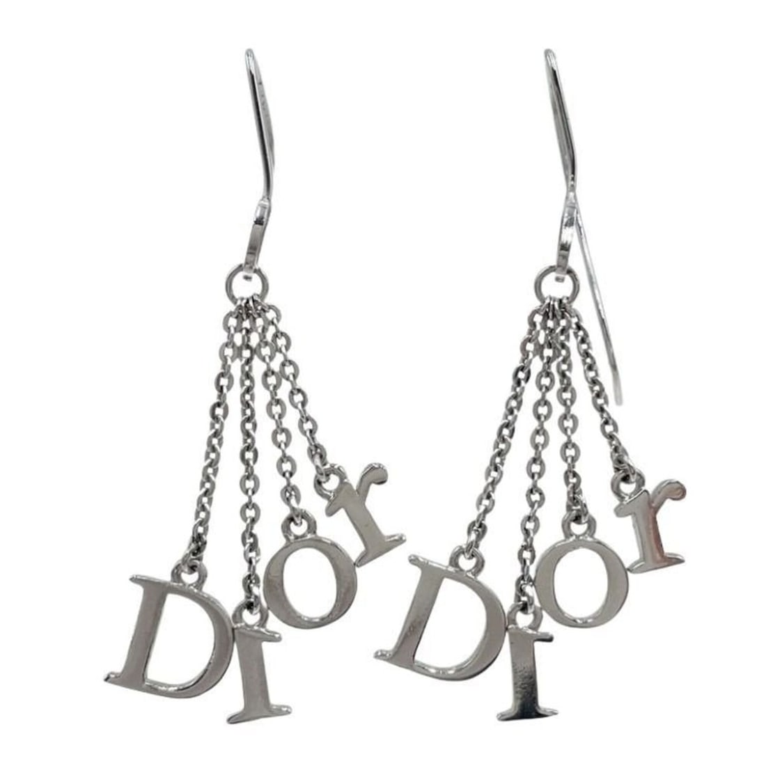 Christian Dior Earrings, Silver Metal, Chain, Women's: --- Catalog ---Category: DesignColor: SilverStyle: Elegant, FashionGender: WomenMaterial: MetalCategory: GeneralBrand: Christian Dior--- Item List ---Section: ConditionRanking: Rank A Used - A few tra