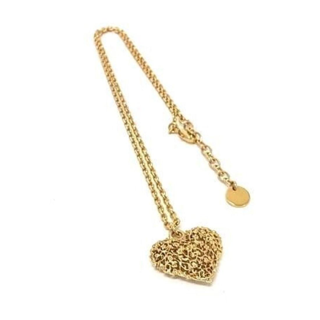 Christian Dior Necklace, Heart Motif, Gold Metal, Women's: --- Catalog ---Category: SizePendant Size: 20mm x 20mm / 0.78'' x 0.78''Neck Circumference: 46.5 cm / 18.3''Category: DesignColor: GoldStyle: Casual, Elegant, FashionGender: WomenMaterial: MetalPendan