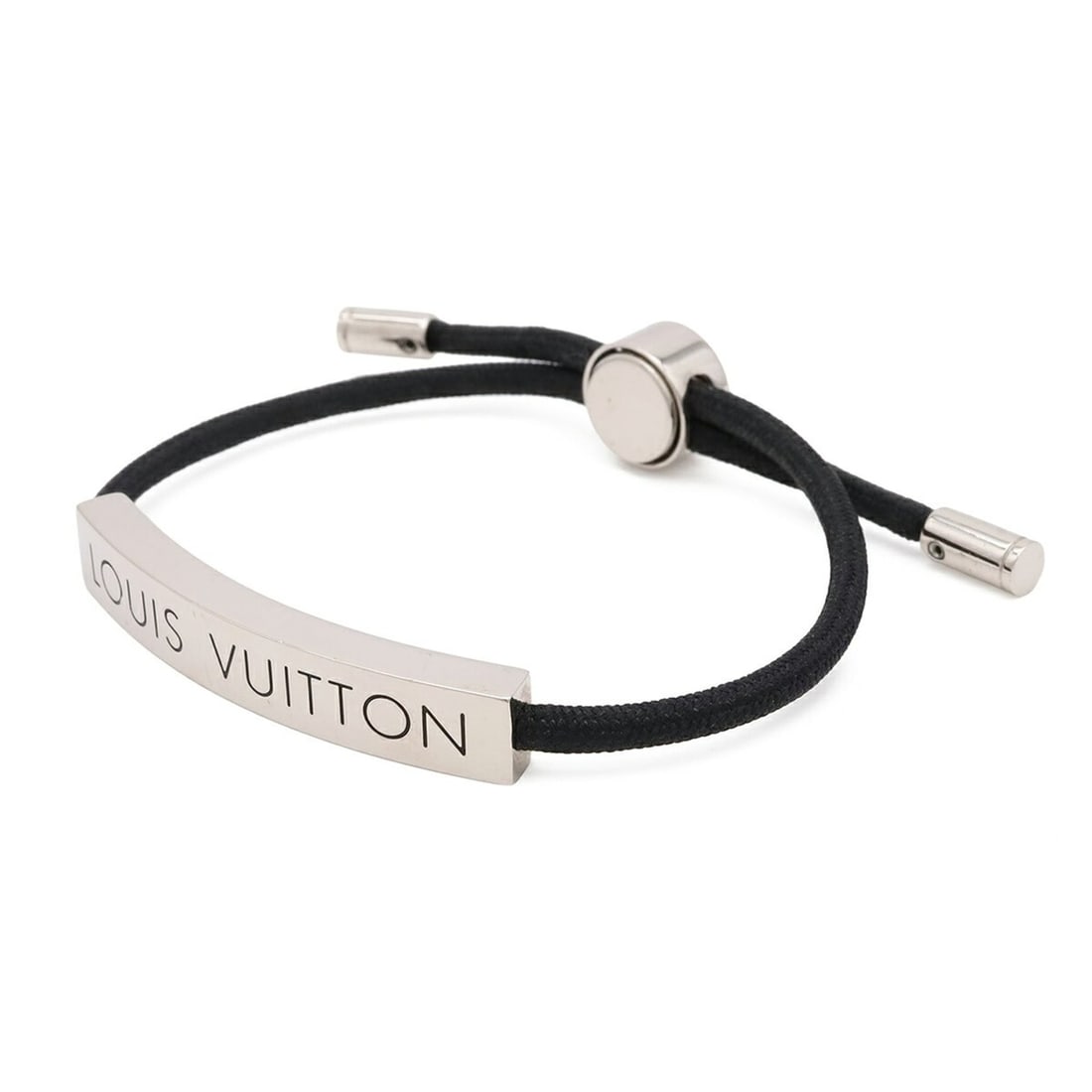 LOUIS VUITTON Louis Vuitton Bracelet LV Space Plate Metal Noir Black M67417: --- Catalog ---Category: SizeLength: 23cm / 9.05''Category: DesignType: Charm braceletColor: Black, NoirGender: WomenMaterial: MetalCategory: GeneralBrand: Louis Vuitton--- Item List ---Section: