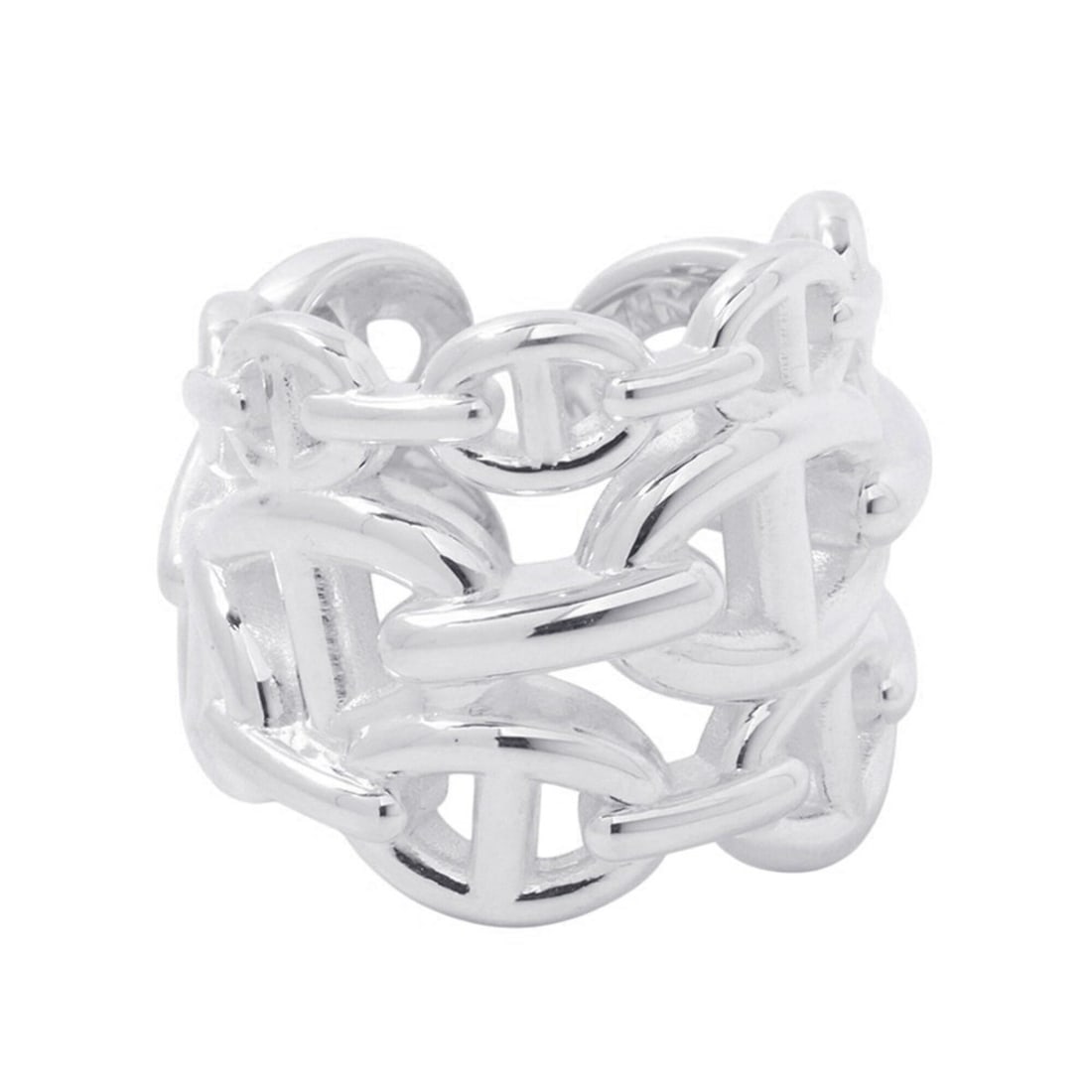 Hermes Ring Chaine d'Ancre Enchainee GM SV925 Silver Size 49 HERMES: --- Catalog ---Category: SizeUS Size: 5Brand Size: 49Category: DesignType: Band ringGender: WomenMaterial: Silver 925Category: GeneralBrand: HermesCountry of Origin: France--- Item List ---Section: Co