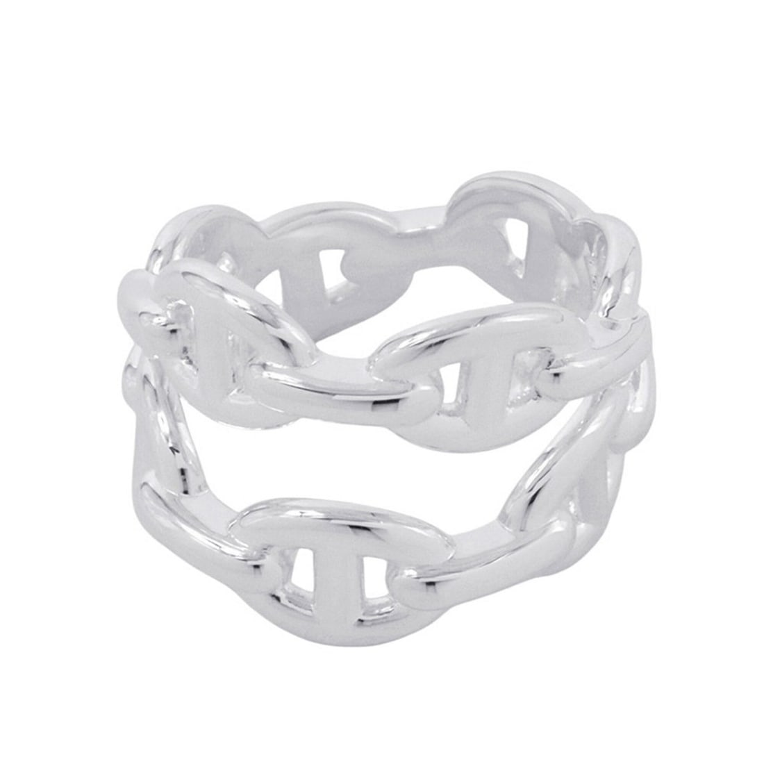 Hermes Ring Chaine d'Ancre Enchainée Double Row SV925 Silver Size 52 HERMES: --- Catalog ---Category: SizeJP Size: 12US Size: 6.5Category: DesignColor: SilverGender: WomenMaterial: Silver 925Category: GeneralBrand: HermesCountry of Origin: France--- Item List ---Section: Condi