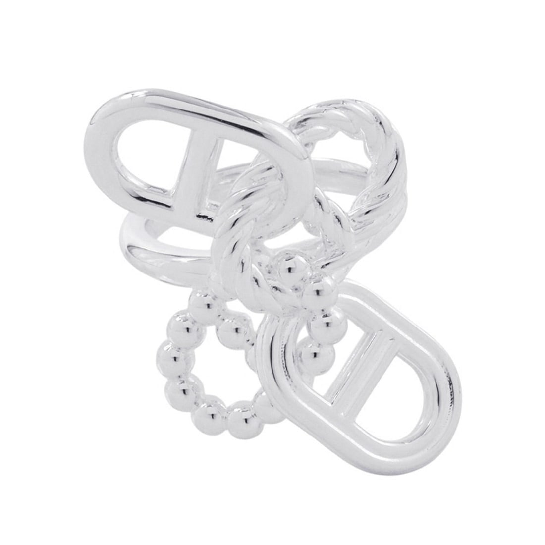 Hermes Chaine d'Ancre A2 Multi-Link Ring, SV925 Silver, Ring Size 54. HERMES Ring.: --- Catalog ---Category: SizeJP Size: 14US Size: 7Category: DesignColor: SilverGender: WomenMaterial: Silver 925Category: GeneralBrand: HermesCountry of Origin: France--- Item List ---Section: Conditi