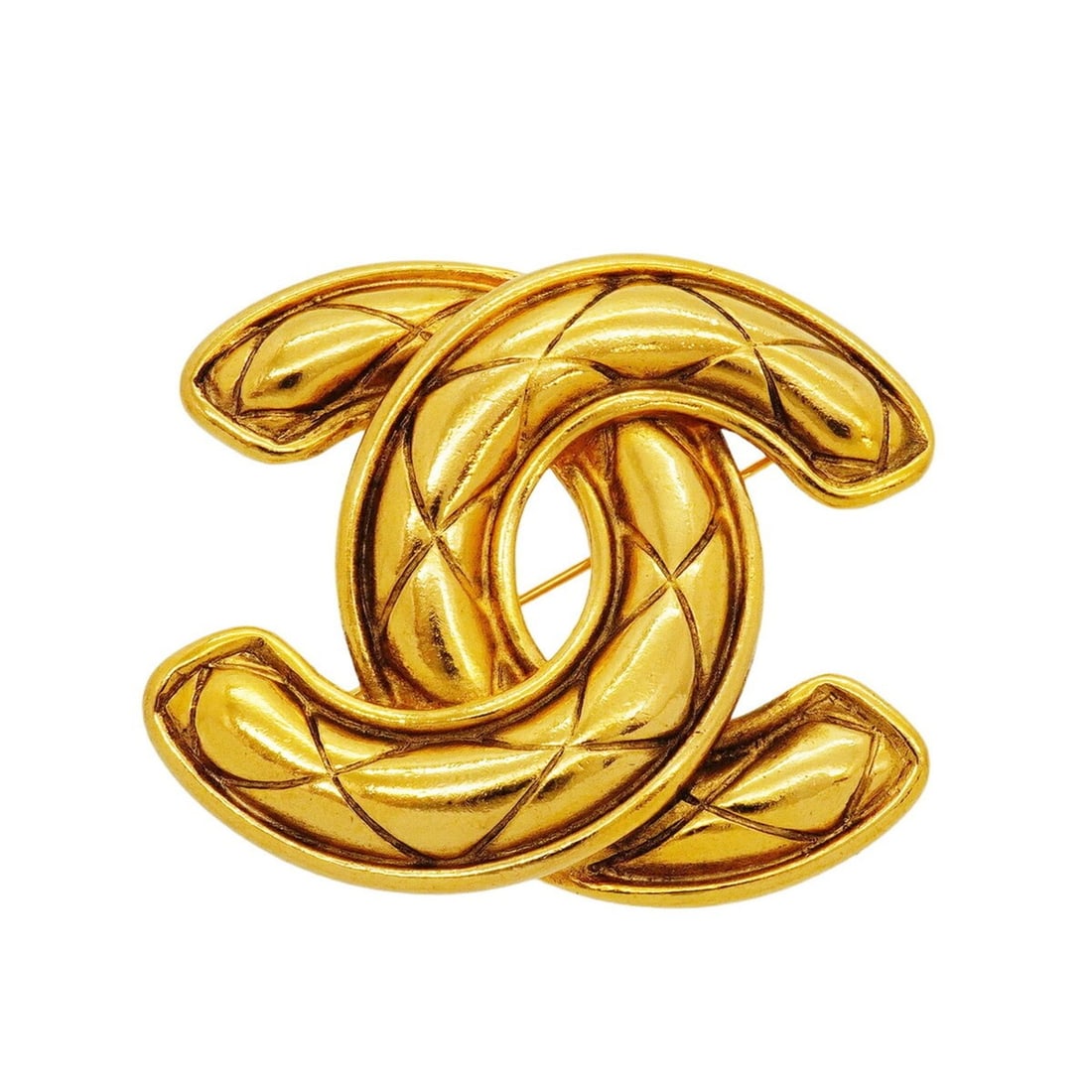 Chanel Brooch, Coco Mark, Matelassé, GP Plated, Gold, Women's: --- Catalog ---Category: SizeSize (HxWxD): 4.94cm x 5.77cm / 1.94'' x 2.27''Category: DesignType: BroochColor: GoldGender: WomenMaterial: Gold platingCategory: GeneralBrand: Chanel--- Item List ---Sec