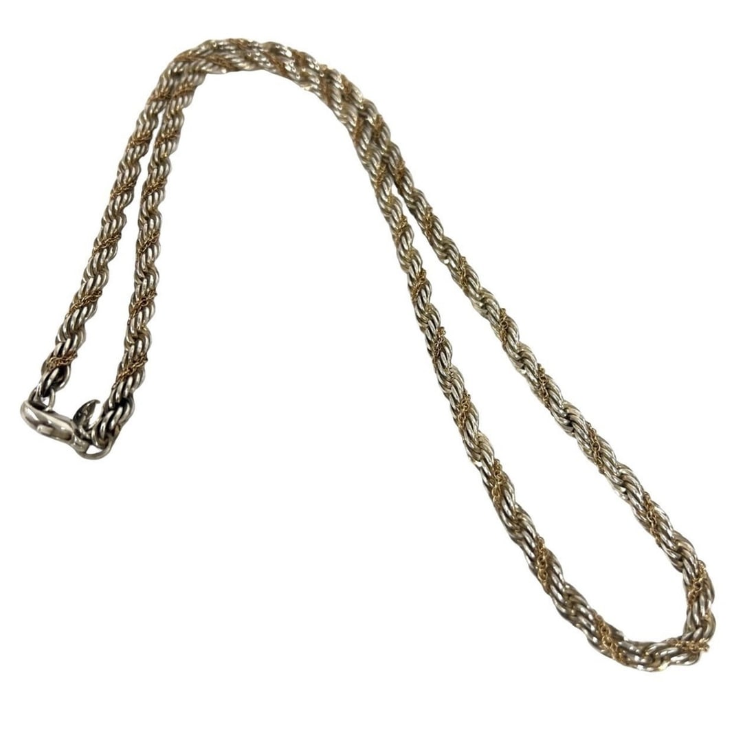 TIFFANY&Co. Tiffany Twist Rope Necklace, Sterling Silver 925, 14K Yellow Gold 585YG, 30982: --- Catalog ---Category: SizeNeck Circumference: 61 cm / 24.01''Category: DesignColor: Gold, SilverGender: WomenMaterial: Silver 925Necklace Type: NecklaceCategory: GeneralBrand: Tiffany--- Item List 