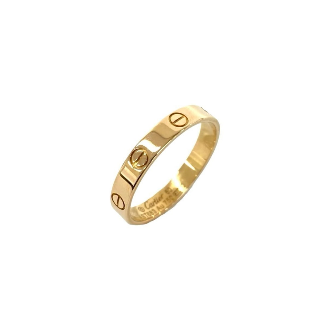 CARTIER Mini Love Ring, 18K 750PG, Size #60, Pink Gold, Item No. 30650: --- Catalog ---Category: SizeJP Size: 19US Size: 9.5Category: DesignType: Band ringColor: GoldGender: WomenMaterial: Pink gold (18K)Category: GeneralBrand: Cartier--- Item List ---Section: ConditionRa