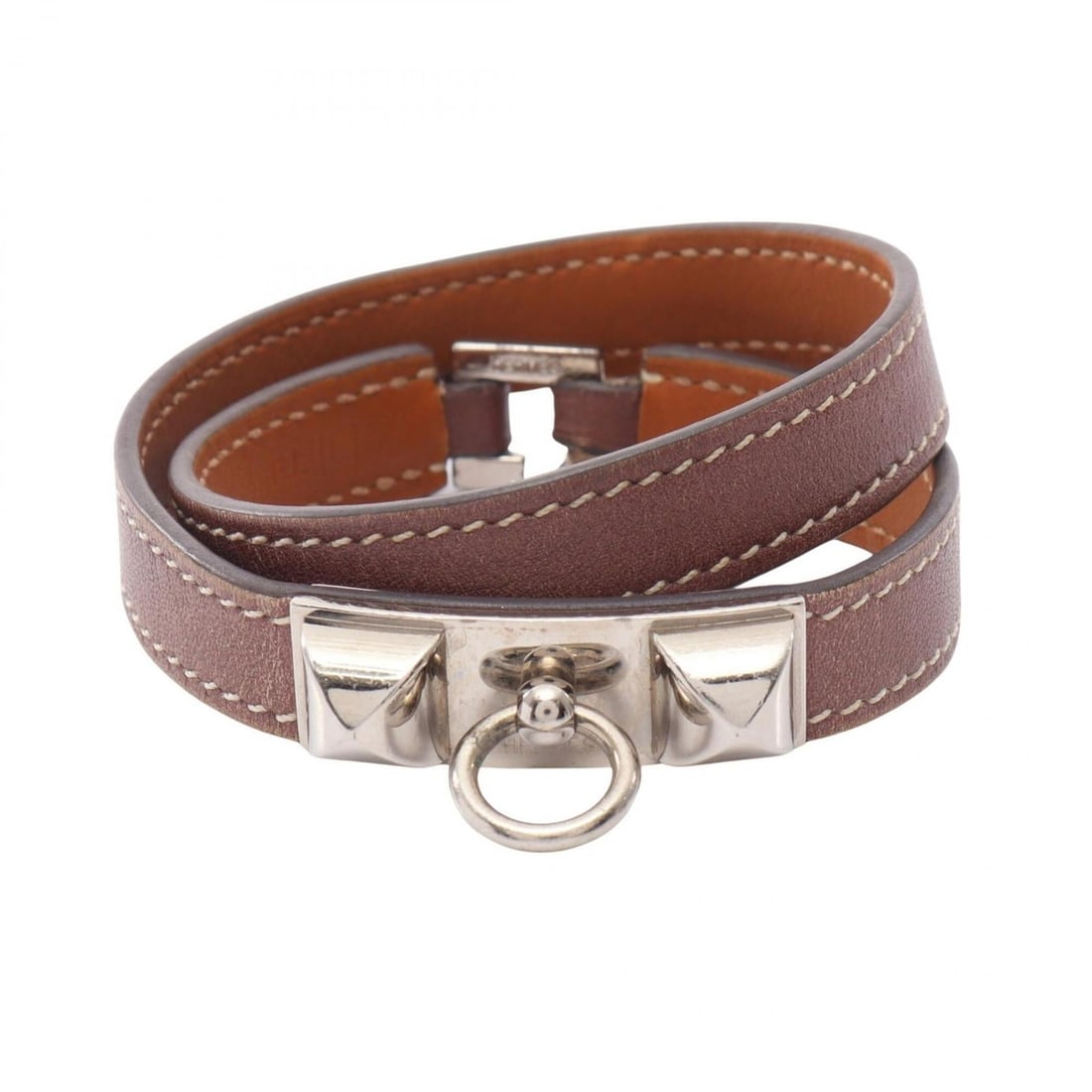 Hermes Rivale Double Tour Bracelet, Leather, Women's, Brown: --- Catalog ---Category: SizeLength: 17cm / 6.69''Category: DesignType: Charm braceletColor: BrownGender: WomenMaterial: LeatherCategory: GeneralBrand: Hermes--- Item List ---Section: ConditionRanking