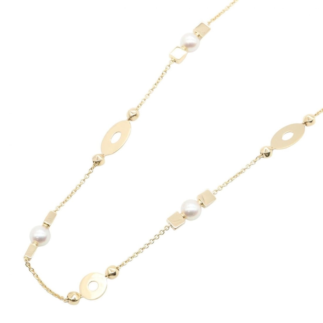 BVLGARI Lucia 10P Pearl Necklace, 18K (Yellow Gold), Pearl, Women's, Gold/White Tones, 334307: --- Catalog ---Category: SizeWeight: 43.9g / 1.54oz.Pendant Size: 8mm x 25mm / 0.31'' x 0.98''Neck Circumference: 84 cm - 86 cm / 33.07'' - 33.85''Category: DesignColor: Gold, WhiteStone: PearlGender: