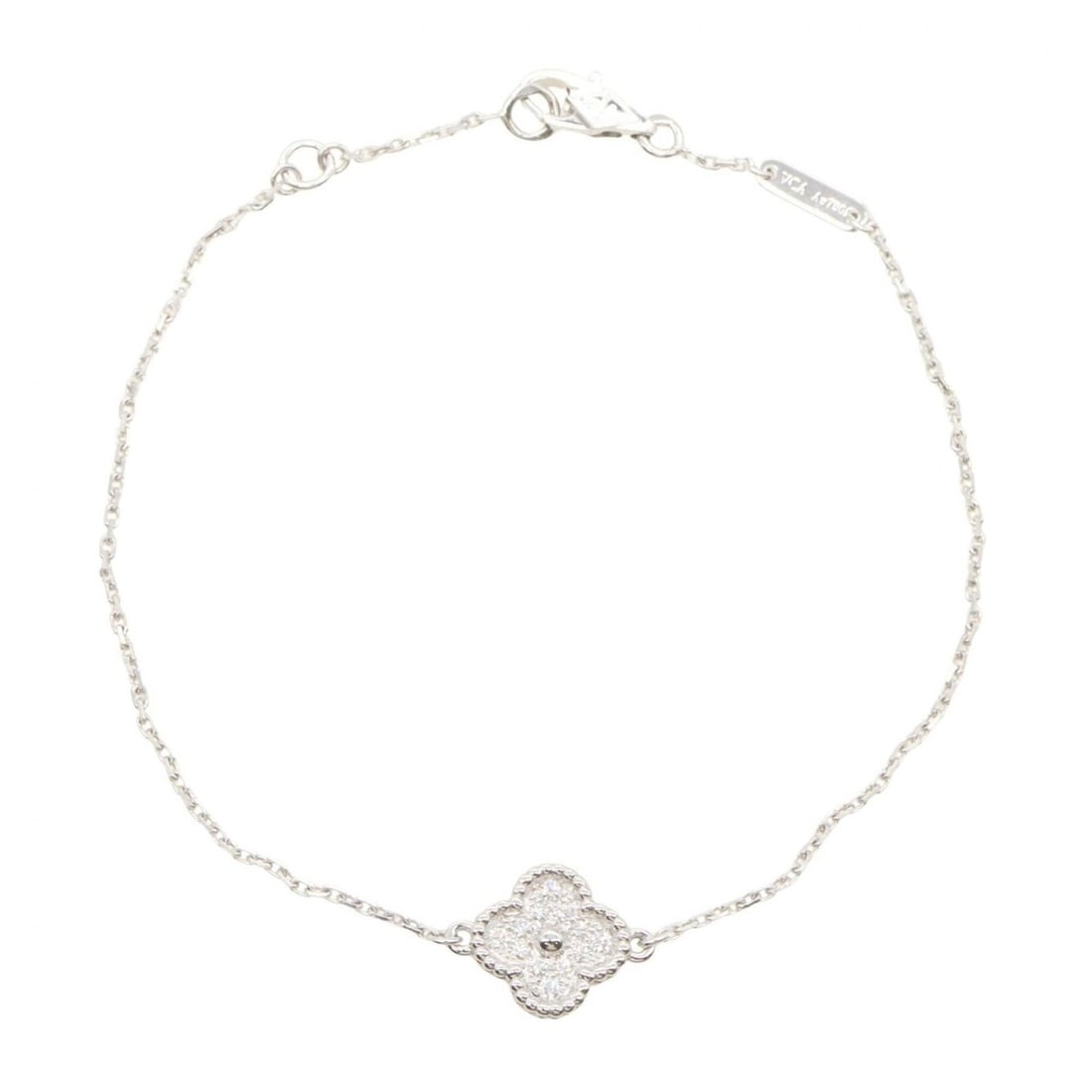 Van Cleef & Arpels Sweet Alhambra Diamond Bracelet, 18K White Gold (18KWG), Diamond, Women's, (1 of 7)