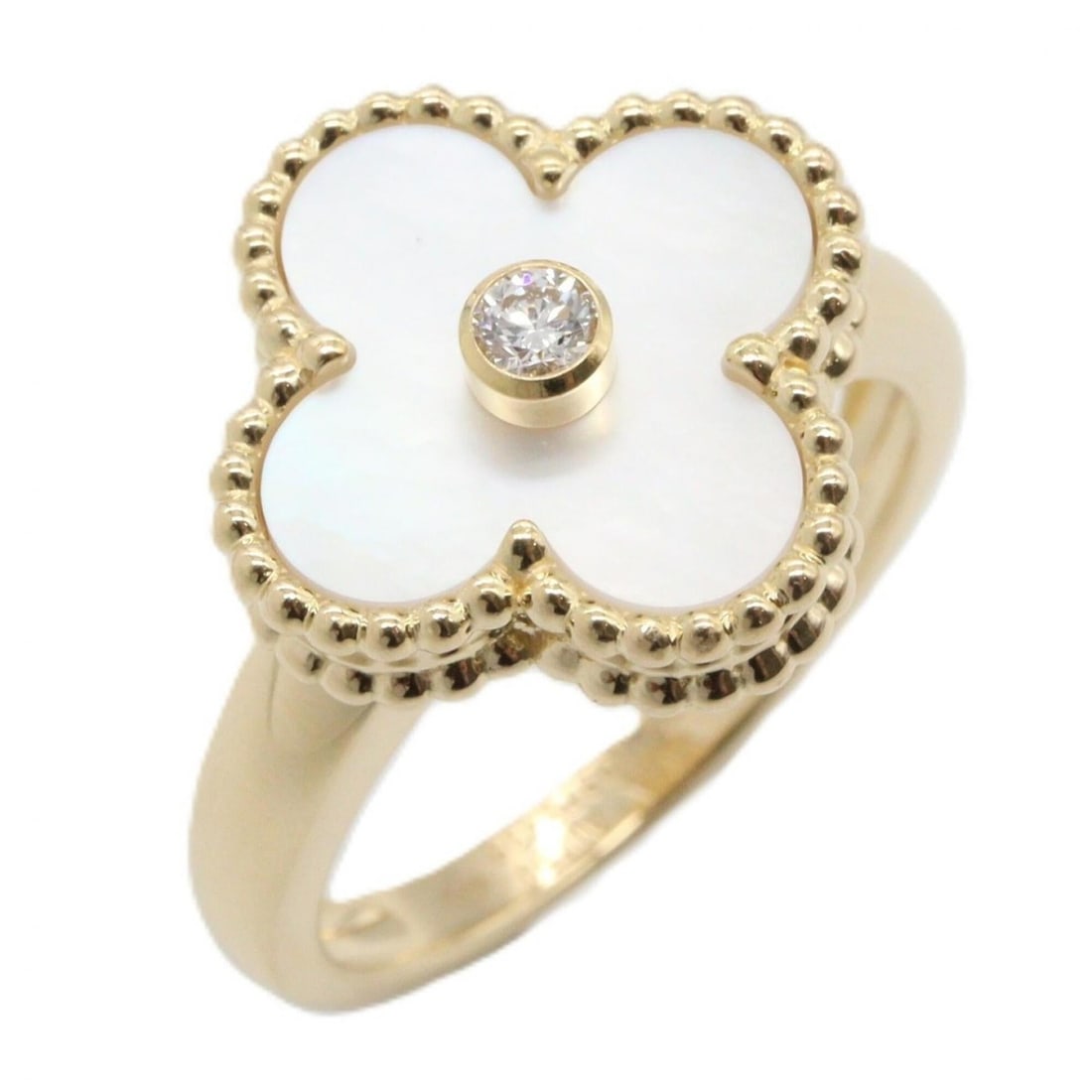 Van Cleef & Arpels Vintage Alhambra Mother of Pearl 1PD Ring - 18K (Yellow Gold) Diamond for Women: --- Catalog ---Category: SizeJP Size: 12.5US Size: 6.5Category: DesignType: Band ringColor: Clear, Gold, WhiteGender: WomenCategory: GeneralMPN: VCARA41153Brand: Van Cleef & Arpels--- Item List ---Sec