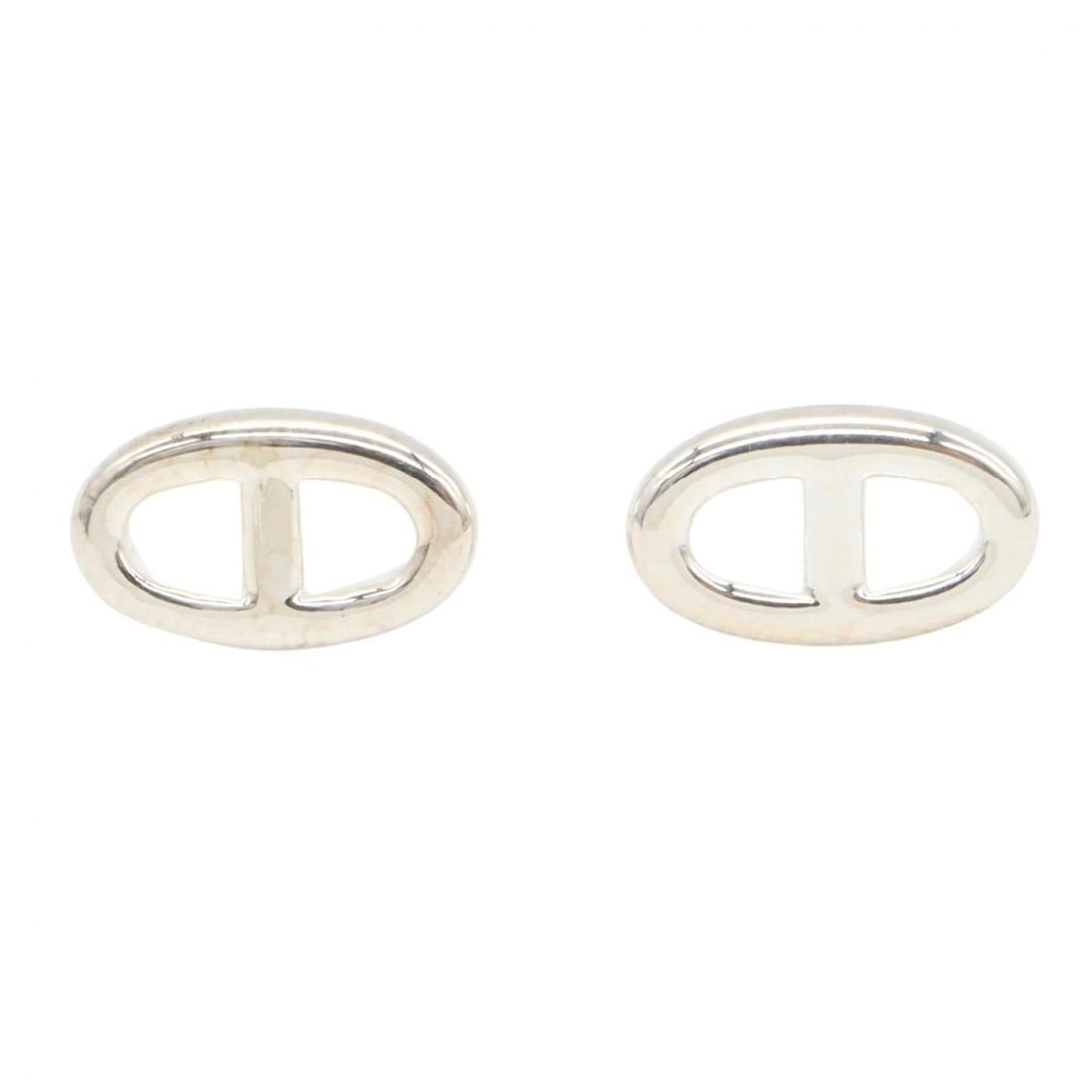 Hermes Chaine d'Ancre Earrings, Sterling Silver 925, Women's Tone (1 of 6)