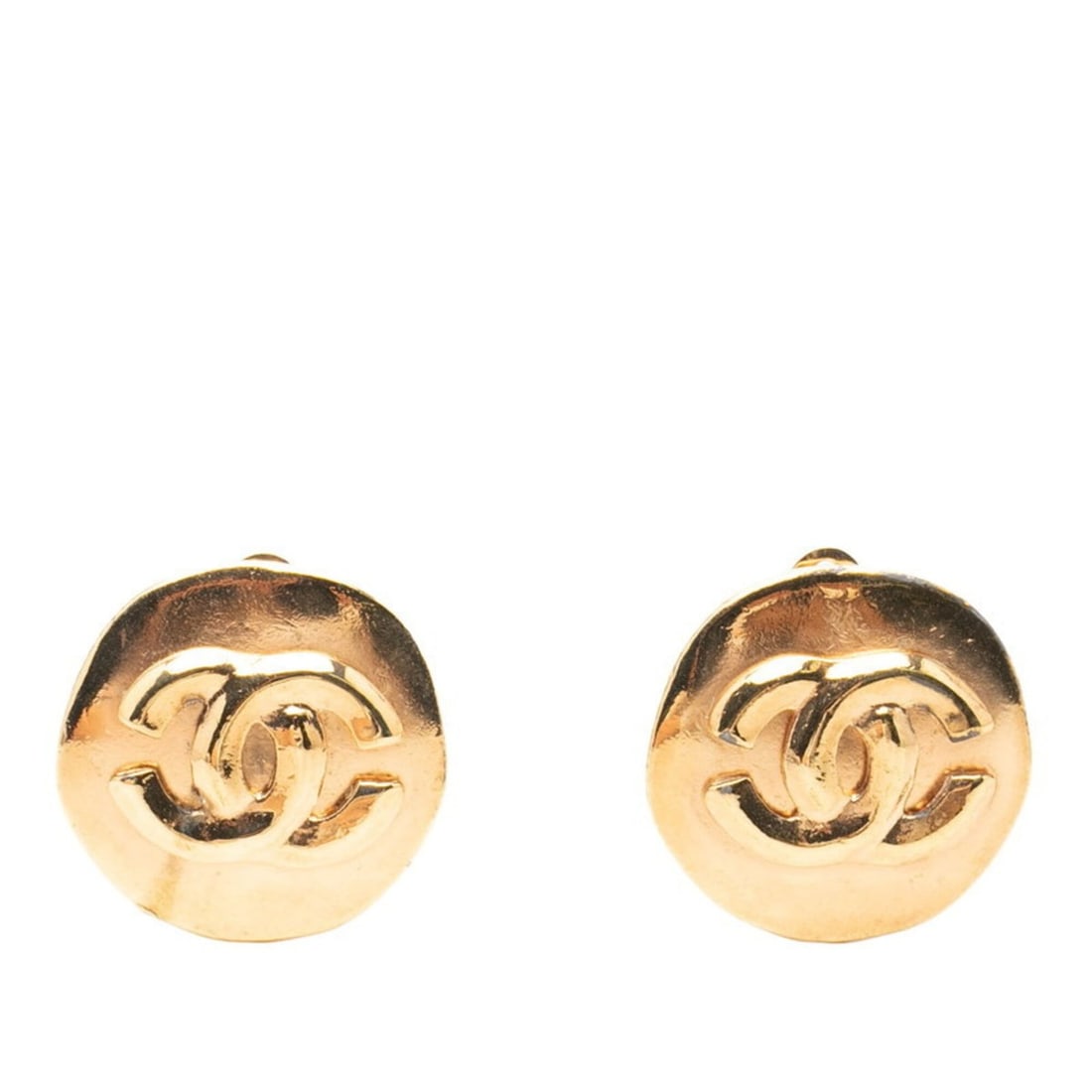 Chanel Coco Mark Vintage Round Earrings, 96P Stamp, Gold Plated, Women's CHANEL: --- Catalog ---Category: SizeSize (HxWxD): 23.50mm x 23.50mm / 0.93'' x 0.93''Category: DesignType: Clip earringsColor: GoldGender: WomenCategory: GeneralBrand: Chanel--- Item List ---Section: Conditi