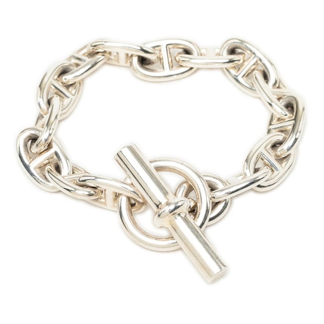 Hermes Chaine d'Ancre MM 14-link chain bracelet, SV925 silver, women's. (1 of 7)